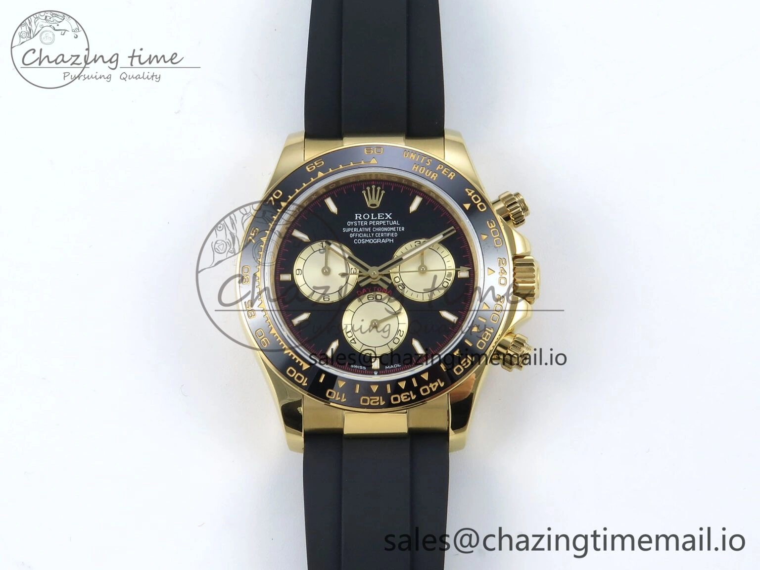 FashionForward Daytona 126518 QF 1:1 Best Edition Black YG Red Dial on Oysterflex Strap QF4131 V 351