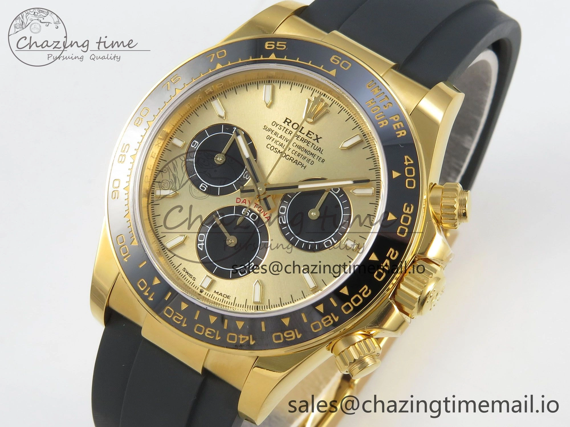 Daytona 126518 VSF 1:1 Best Edition YG Black Dial on Oysterflex Strap VS4131 V2 (Weighted) ModernLook 329