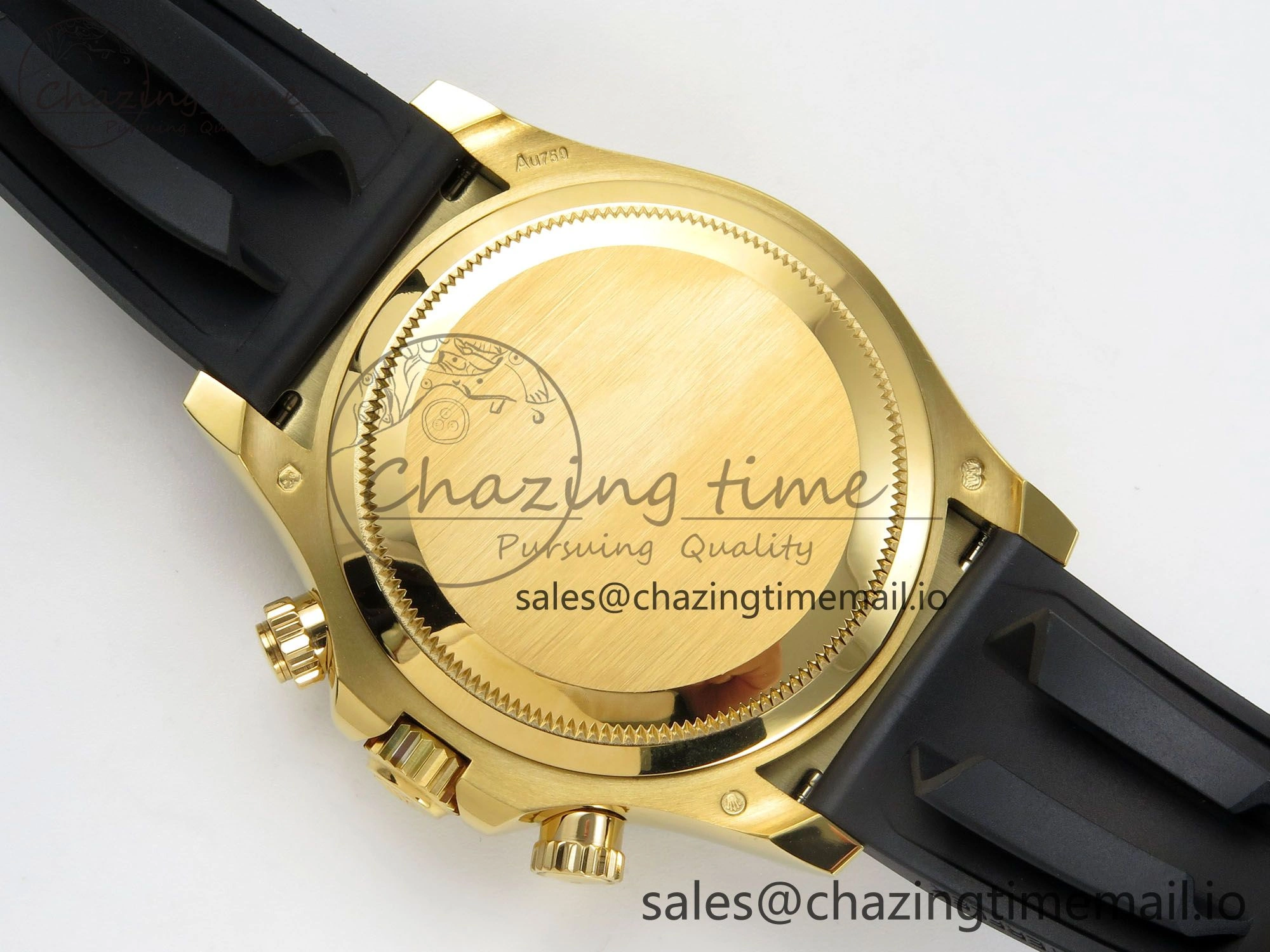Elegant Daytona 126518 YG Clean 1:1 Best Edition 904L Black YG Diamond Dial on Oysterflex Rubber Strap DD 235