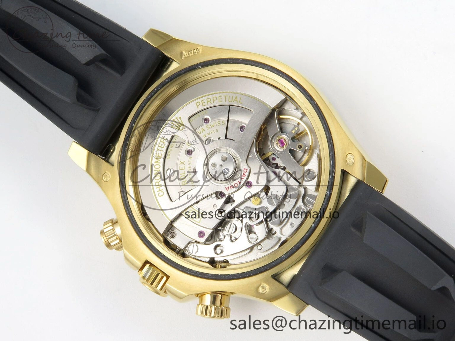 Elegant Daytona 126518 YG Clean 1:1 Best Edition 904L Black YG Diamond Dial on Oysterflex Rubber Strap DD 235