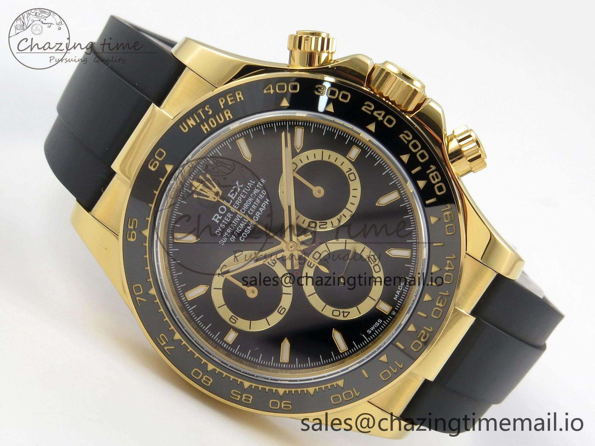Vibrant Daytona 126518 YG Clean 1:1 Best Edition Black Dial on Oysterflex Strap DD 233
