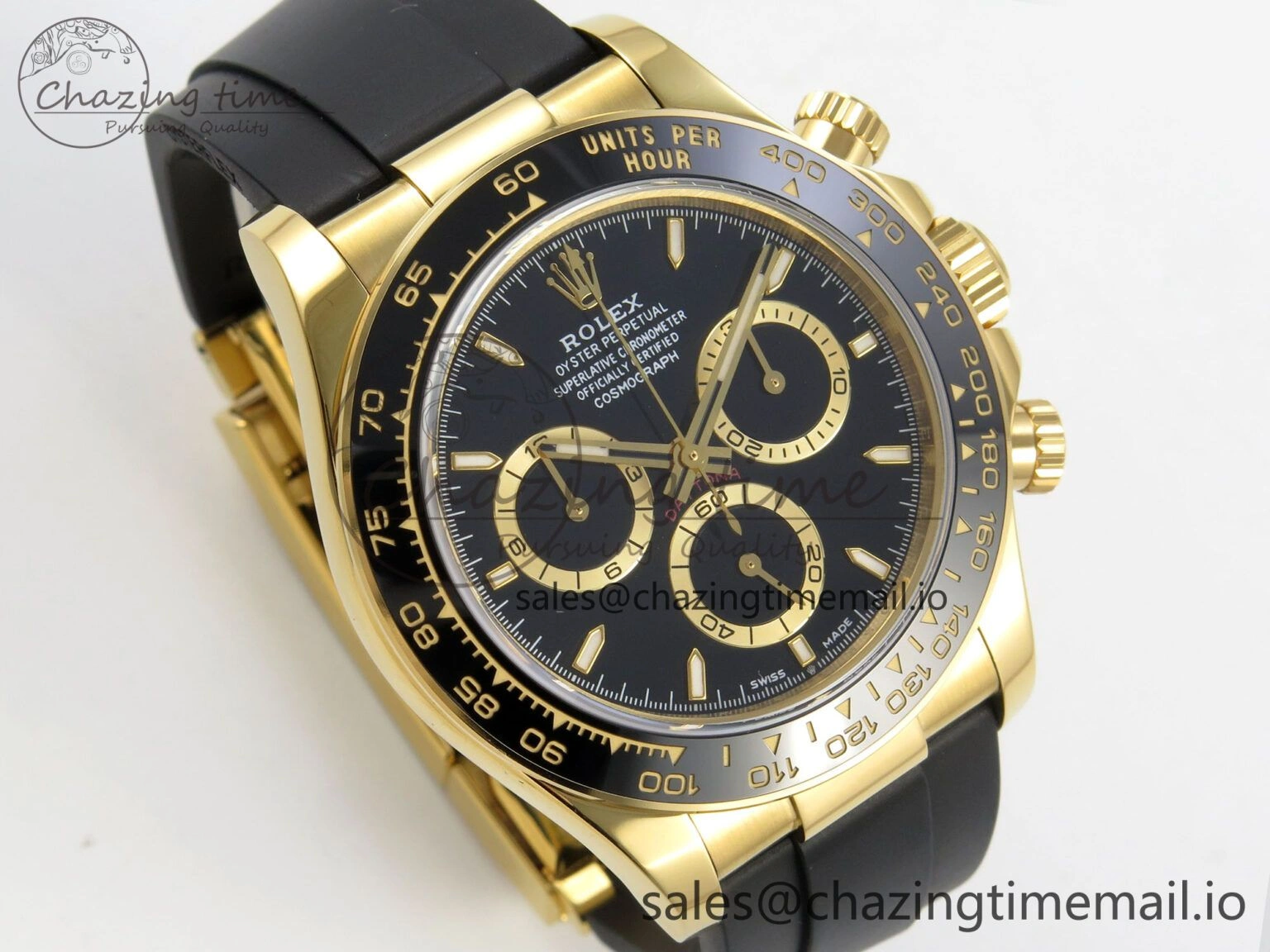 Vibrant Daytona 126518 YG Clean 1:1 Best Edition Black Dial on Oysterflex Strap DD 233