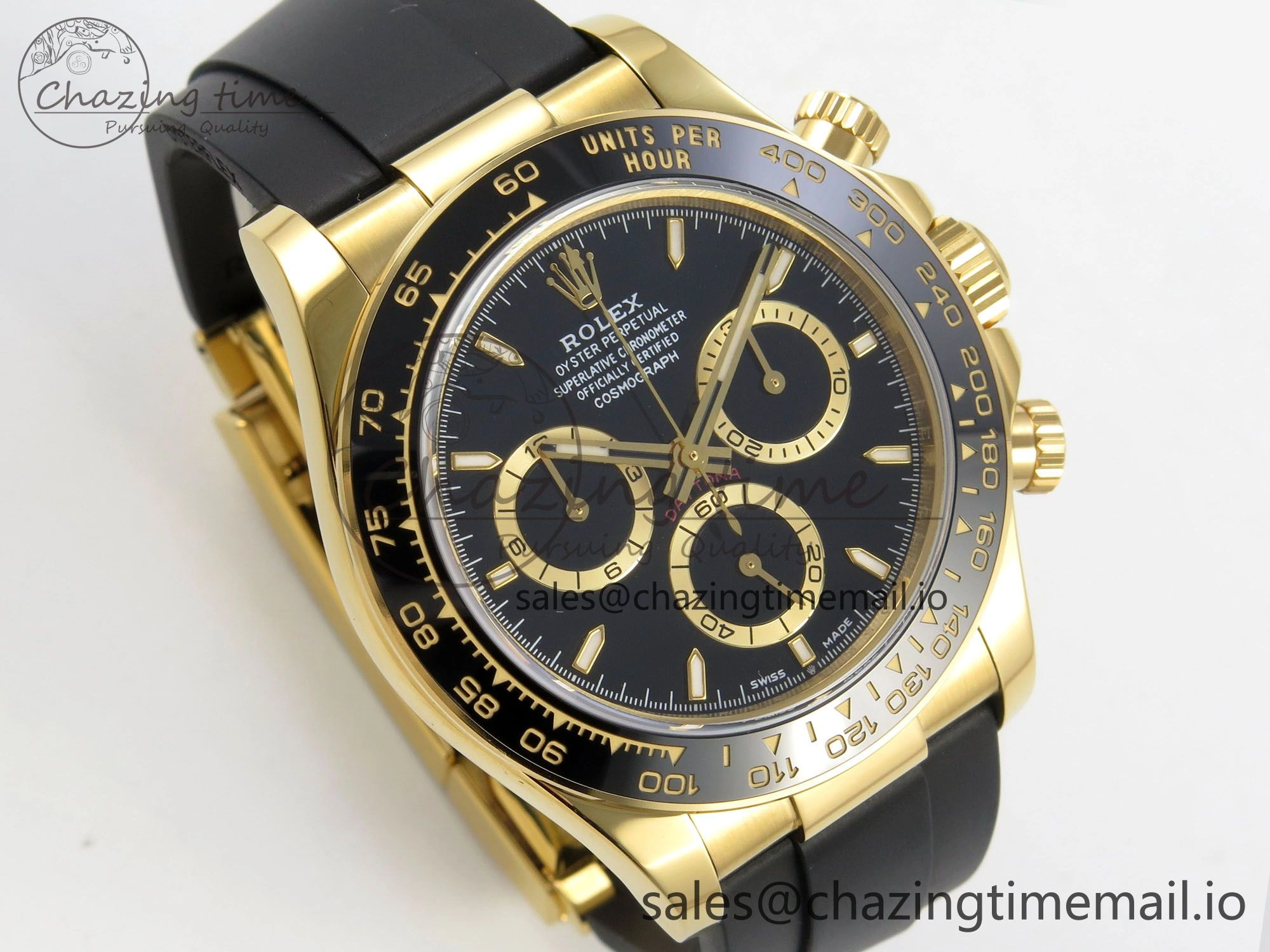 Vibrant Daytona 126518 YG Clean 1:1 Best Edition Black Dial on Oysterflex Strap DD 233