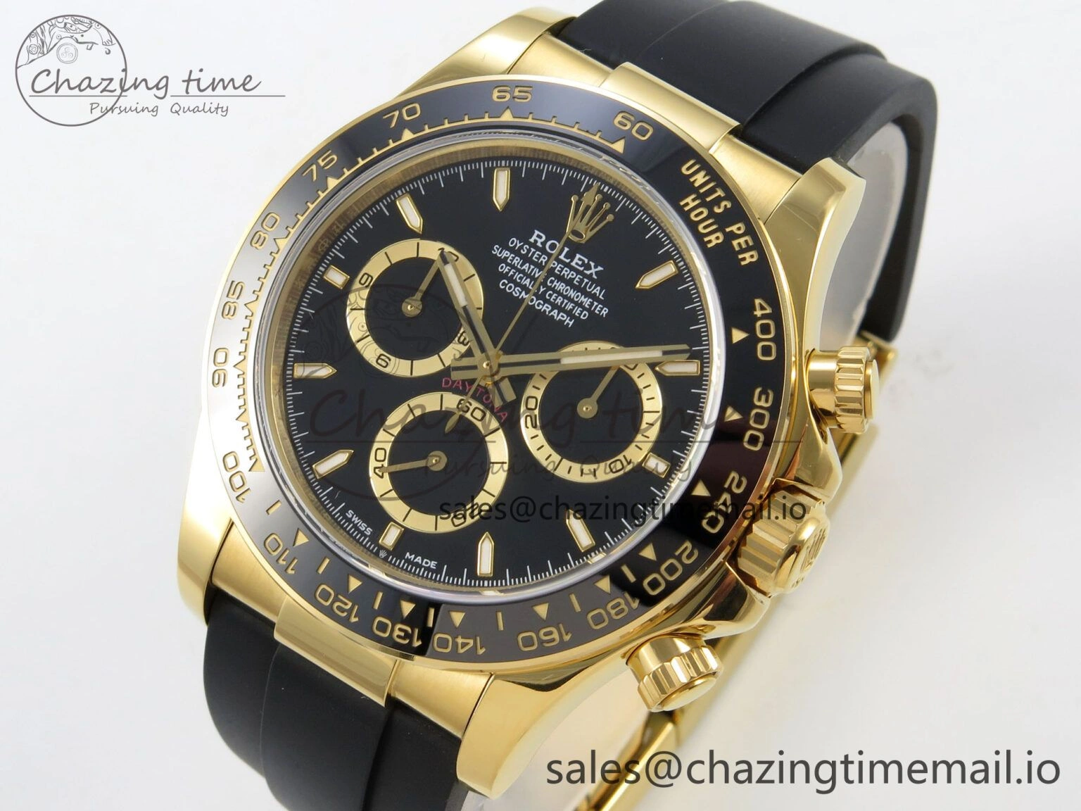 Vibrant Daytona 126518 YG Clean 1:1 Best Edition Black Dial on Oysterflex Strap DD 233