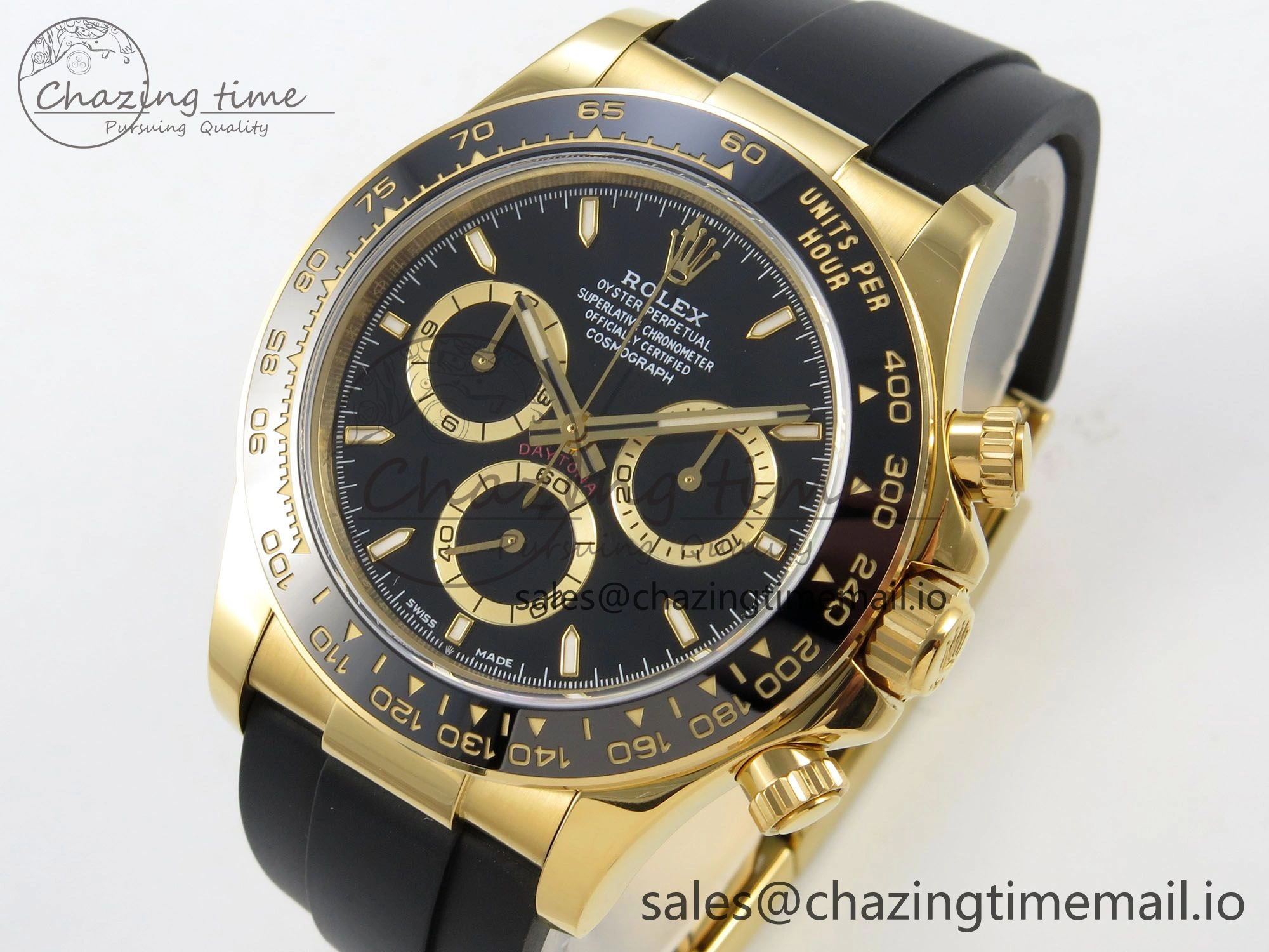 Vibrant Daytona 126518 YG Clean 1:1 Best Edition Black Dial on Oysterflex Strap DD 233