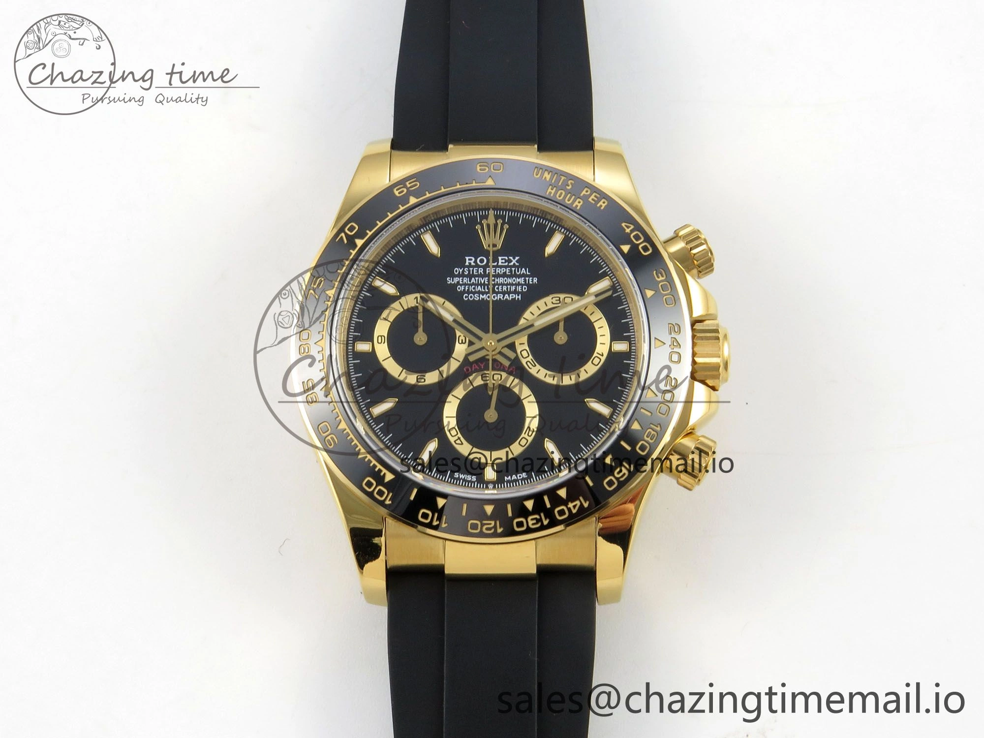 Vibrant Daytona 126518 YG Clean 1:1 Best Edition Black Dial on Oysterflex Strap DD 233