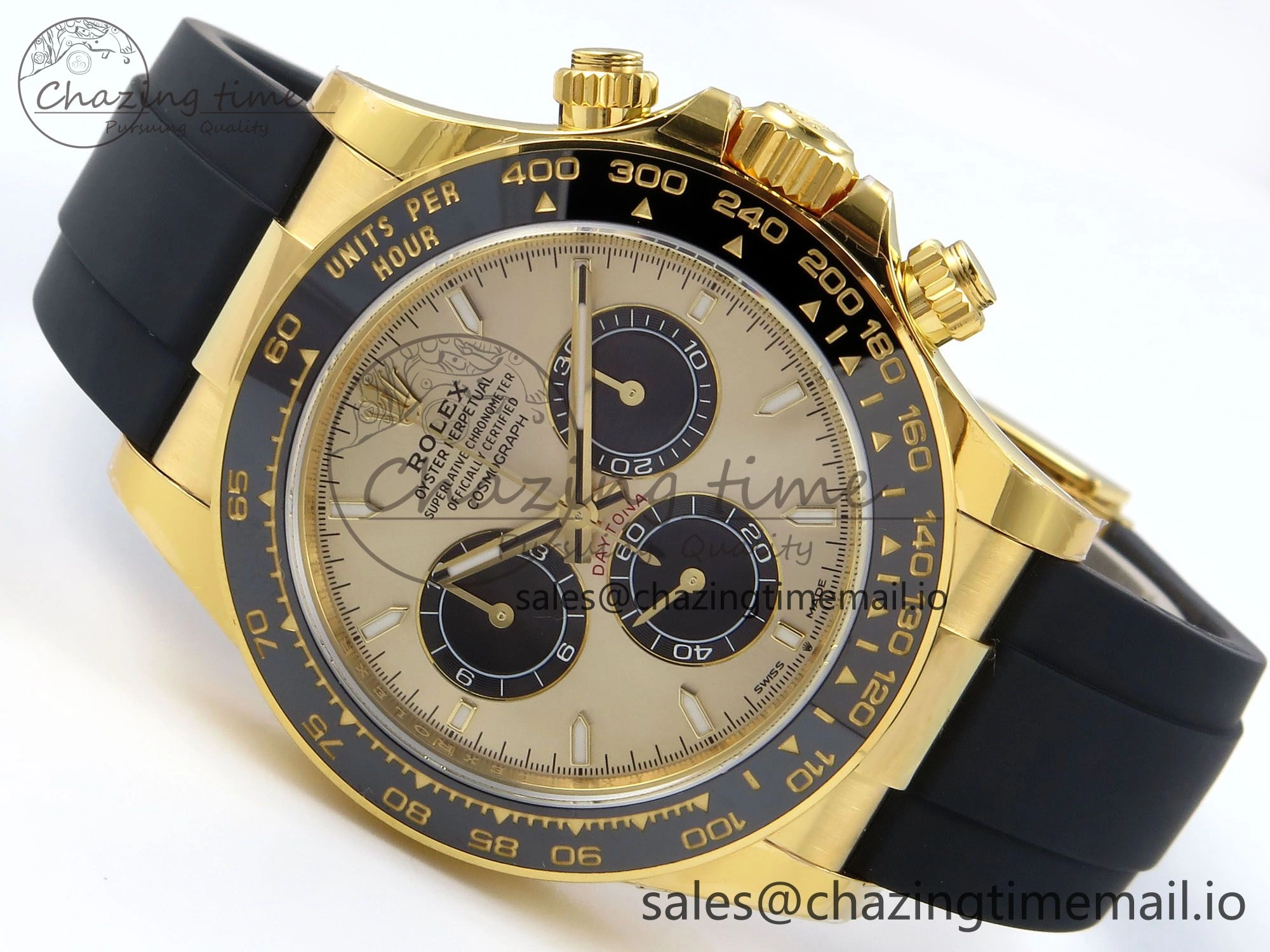 Original Daytona 126518 YG VSF 1:1 Best Edition 904L Steel YG Dial on Oysterflex Strap SH 856