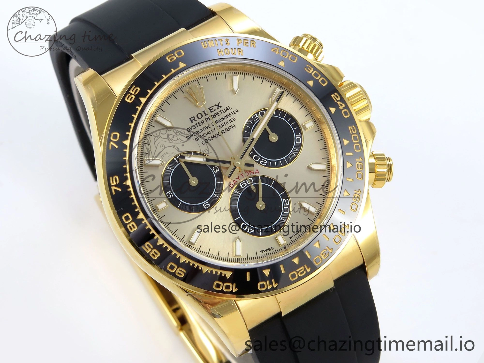 Original Daytona 126518 YG VSF 1:1 Best Edition 904L Steel YG Dial on Oysterflex Strap SH 856