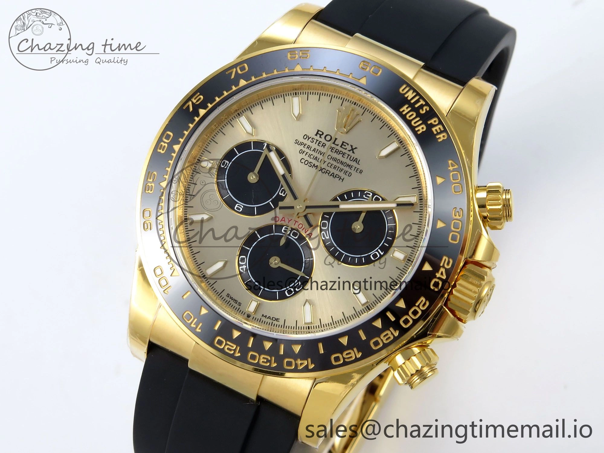 Original Daytona 126518 YG VSF 1:1 Best Edition 904L Steel YG Dial on Oysterflex Strap SH 856