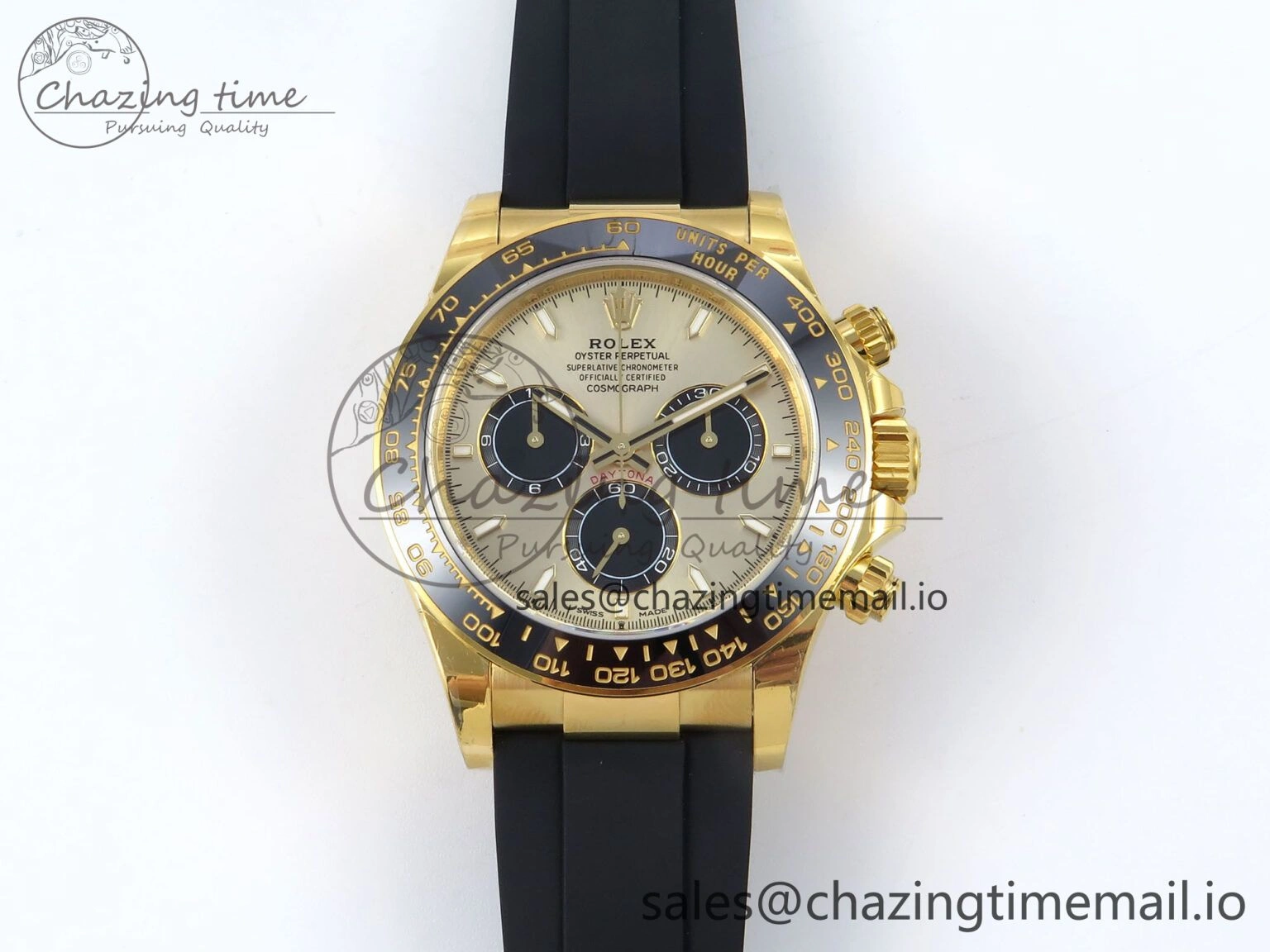 Original Daytona 126518 YG VSF 1:1 Best Edition 904L Steel YG Dial on Oysterflex Strap SH 856