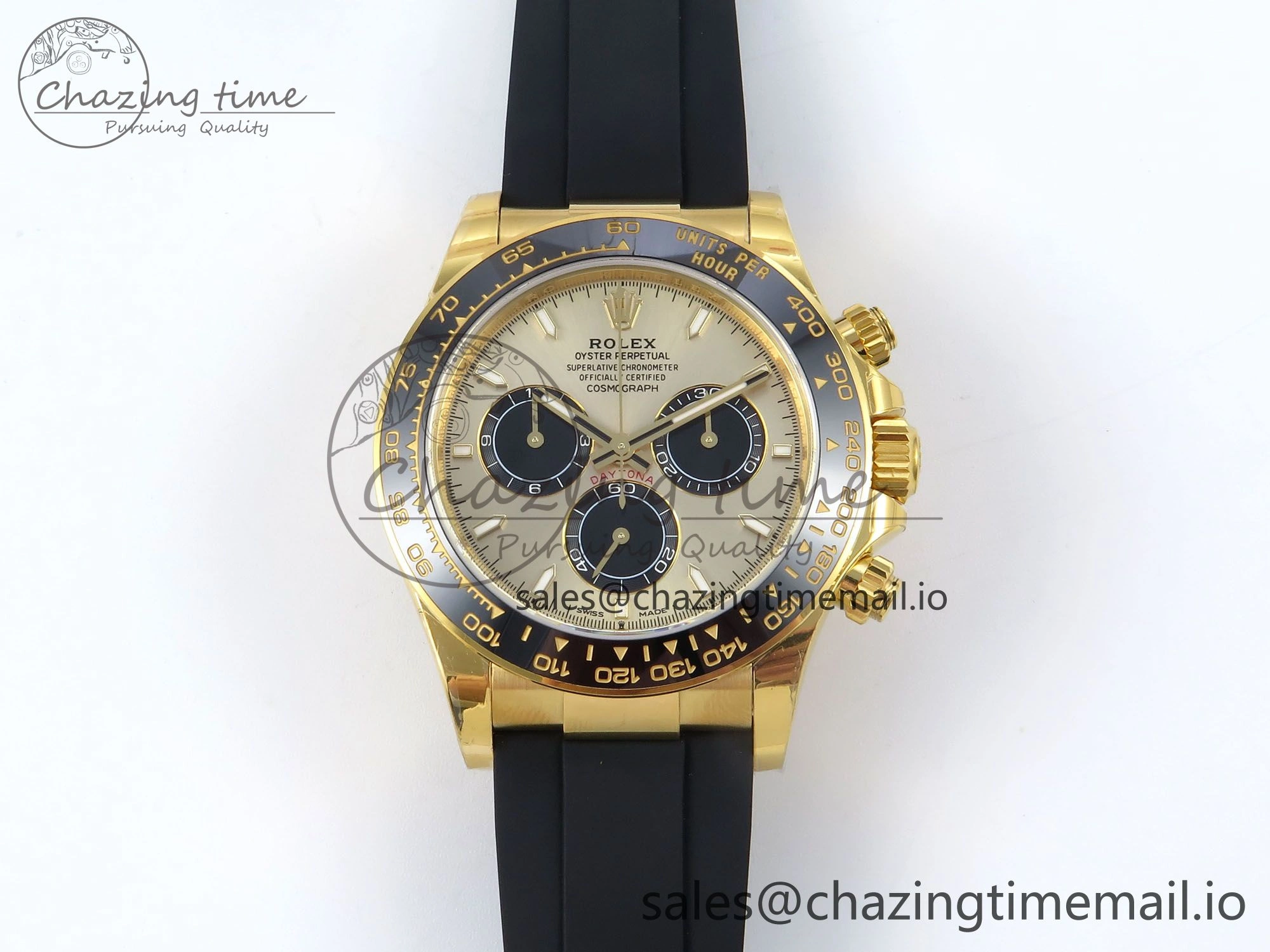 Original Daytona 126518 YG VSF 1:1 Best Edition 904L Steel YG Dial on Oysterflex Strap SH 856