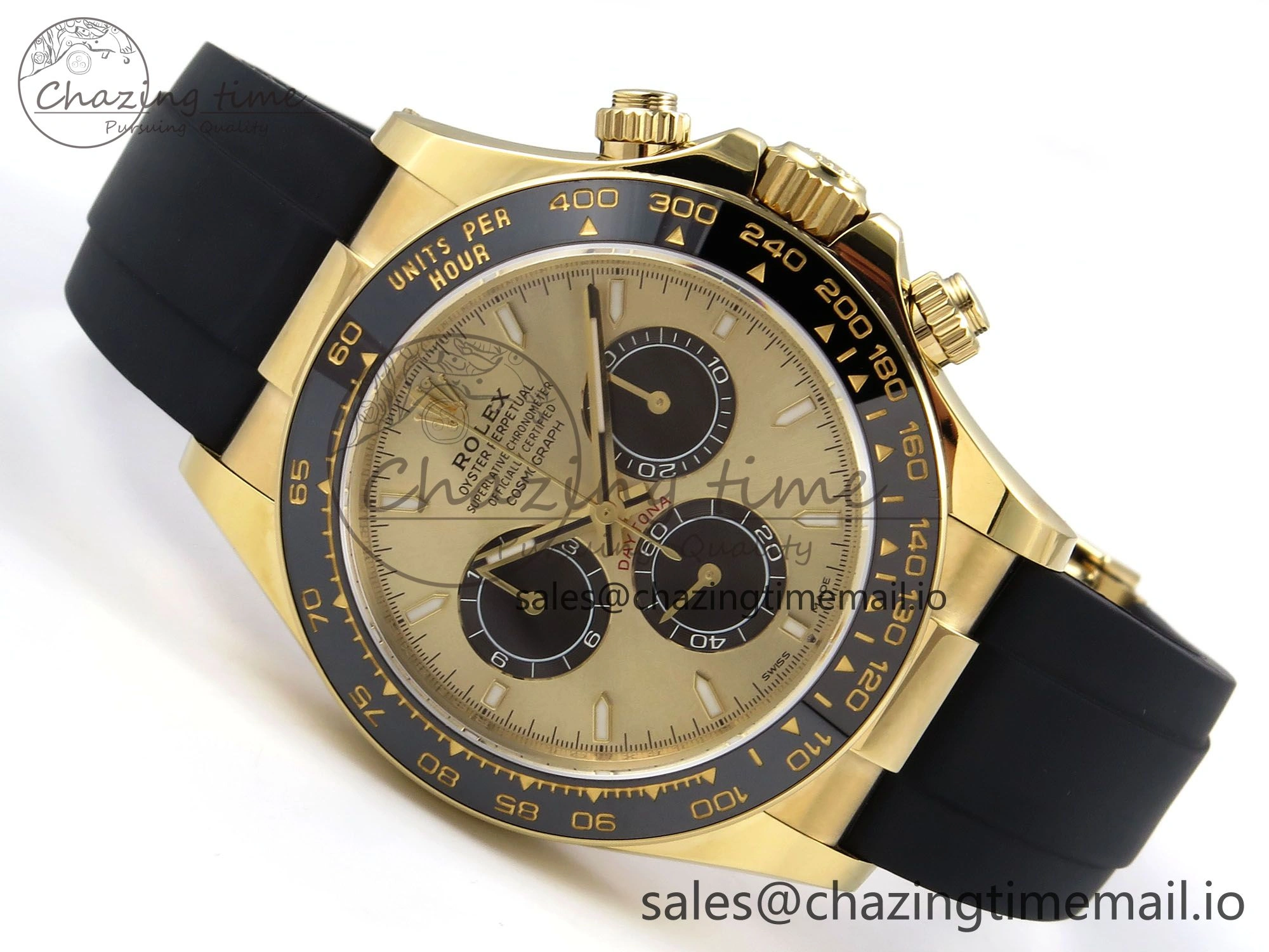 EasyCare Daytona 126518LN APF 1:1 Best Edition 904L Steel YG Dial on Black Rubber Strap DD 1116