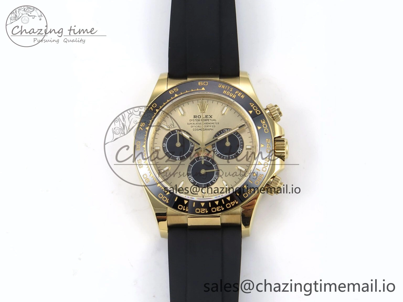 EasyCare Daytona 126518LN APF 1:1 Best Edition 904L Steel YG Dial on Black Rubber Strap DD 1116