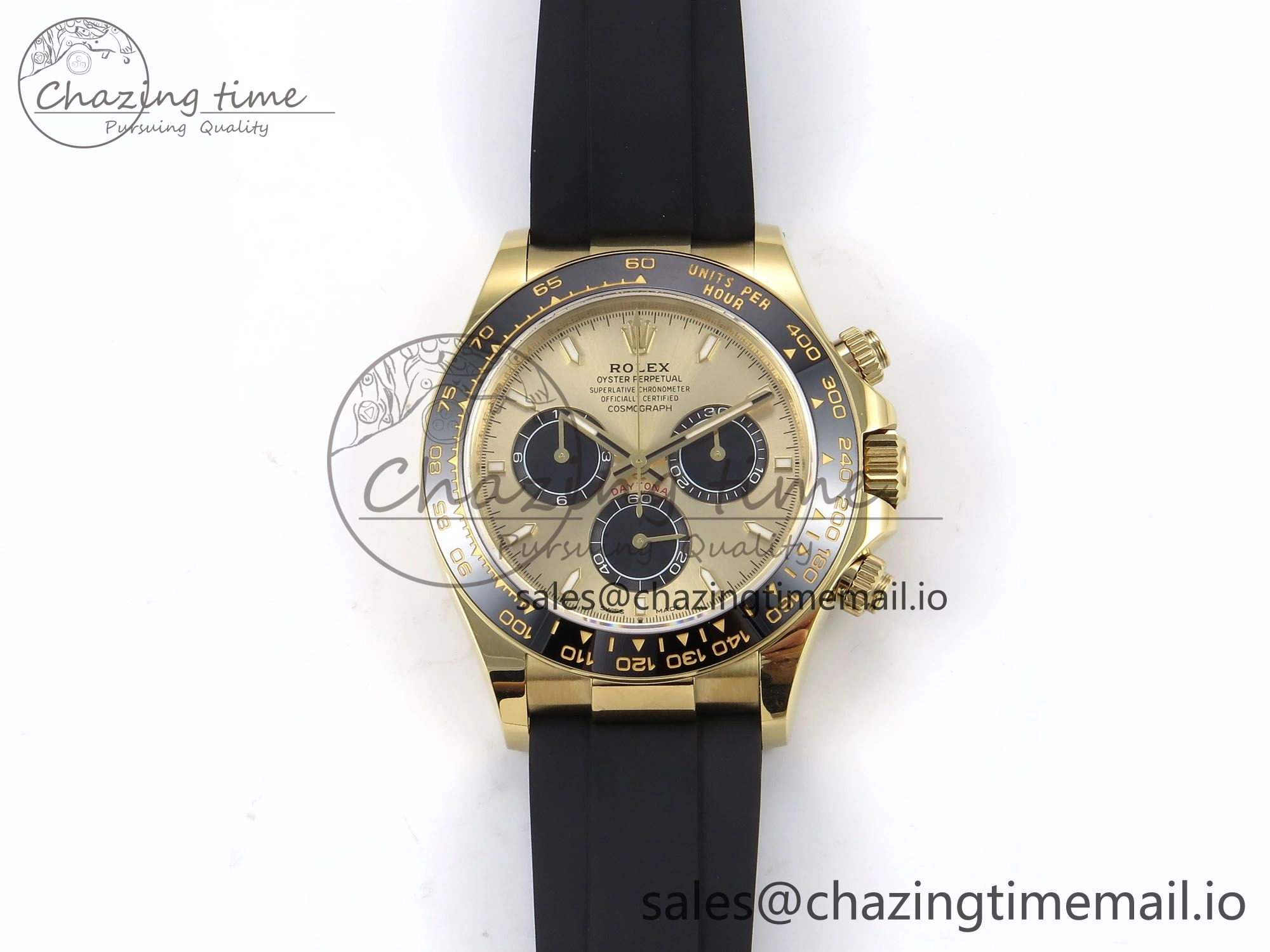 EasyCare Daytona 126518LN APF 1:1 Best Edition 904L Steel YG Dial on Black Rubber Strap DD 1116