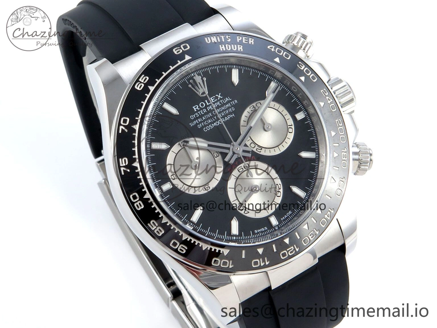 Daytona 126519 Clean 1:1 Best Edition Black Dial on Oysterflex Rubber Strap SH Packable 756