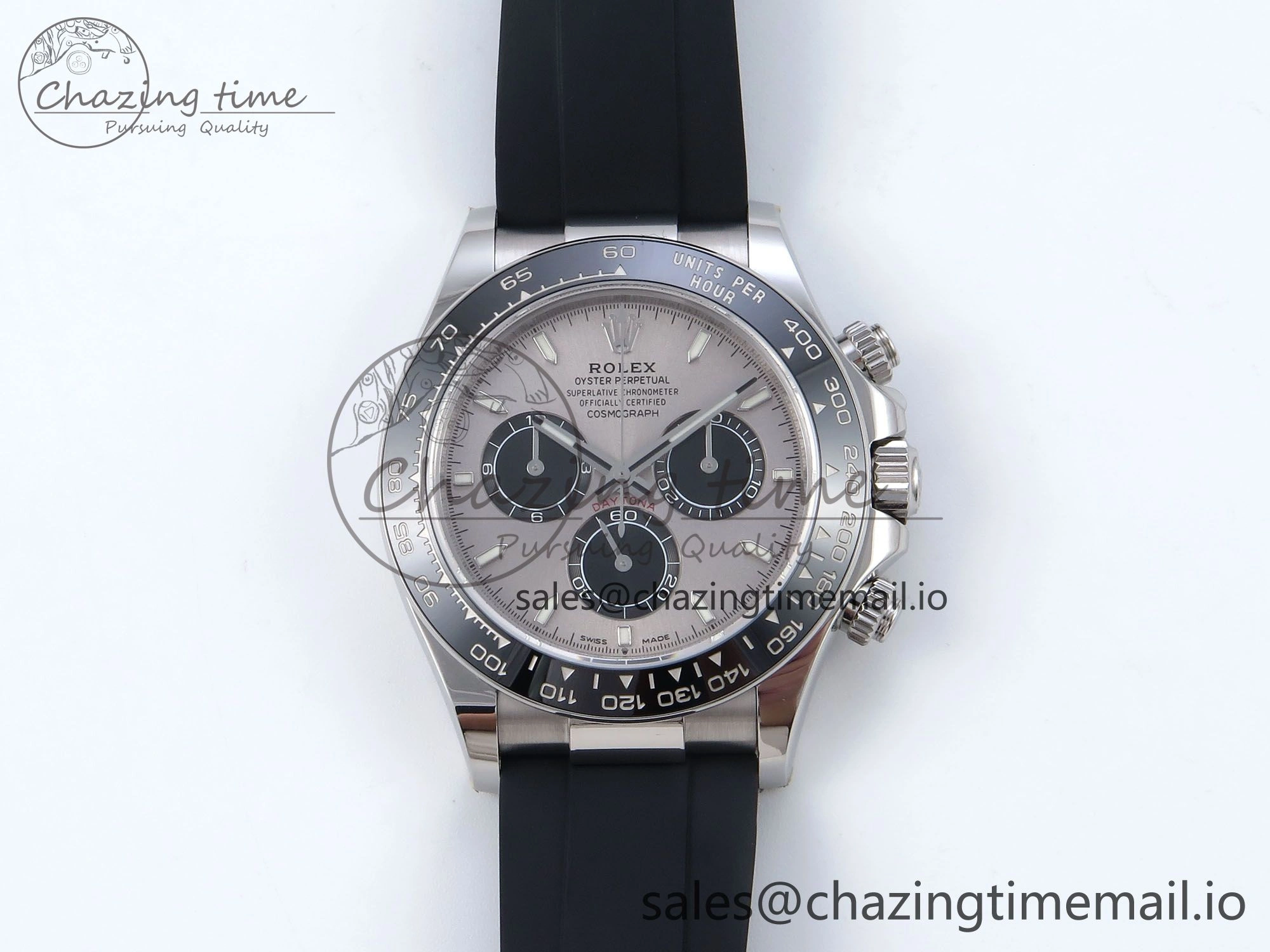 Refined Daytona 126519 QF+ 1:1 Best Edition 904L Steel Gray Dial on Black Rubber Strap SH 868