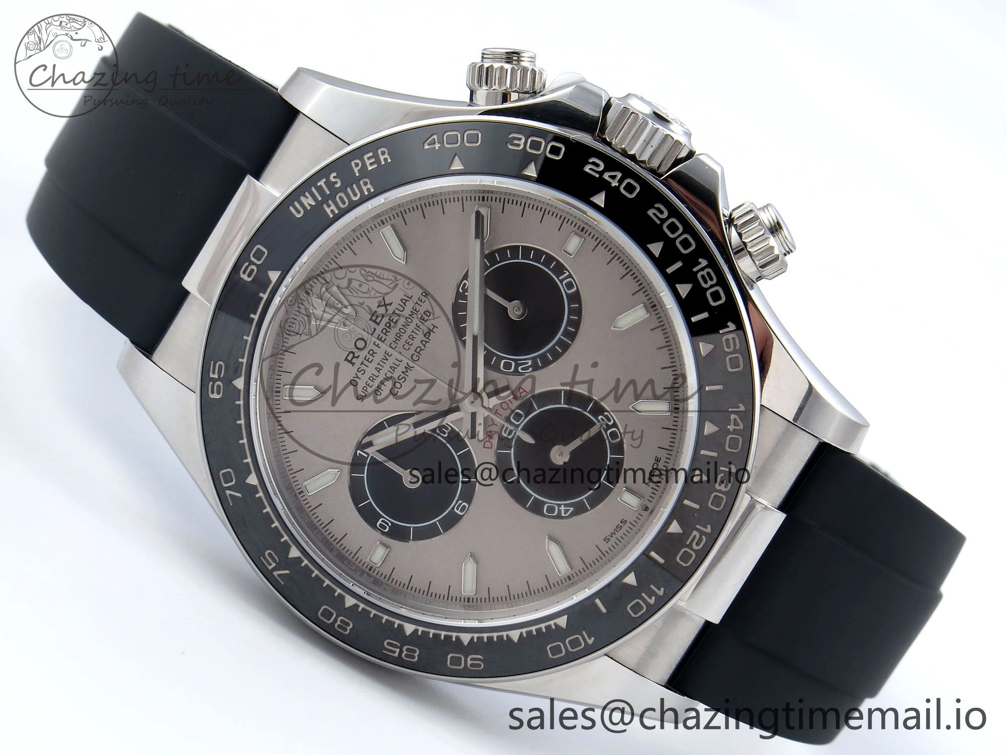 Refined Daytona 126519 QF+ 1:1 Best Edition 904L Steel Gray Dial on Black Rubber Strap SH 868