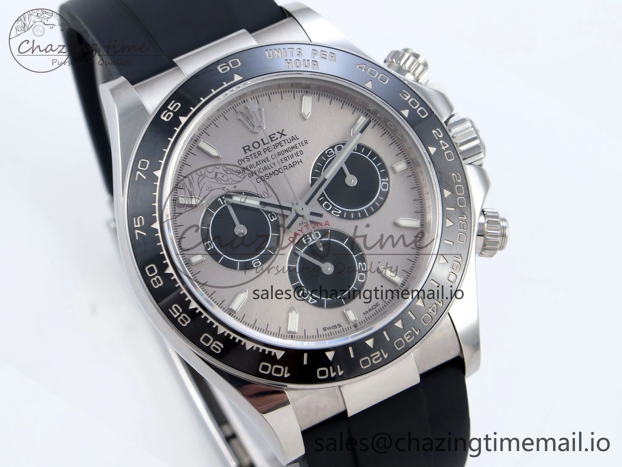 Refined Daytona 126519 QF+ 1:1 Best Edition 904L Steel Gray Dial on Black Rubber Strap SH 868