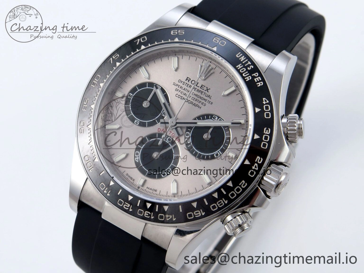 Refined Daytona 126519 QF+ 1:1 Best Edition 904L Steel Gray Dial on Black Rubber Strap SH 868