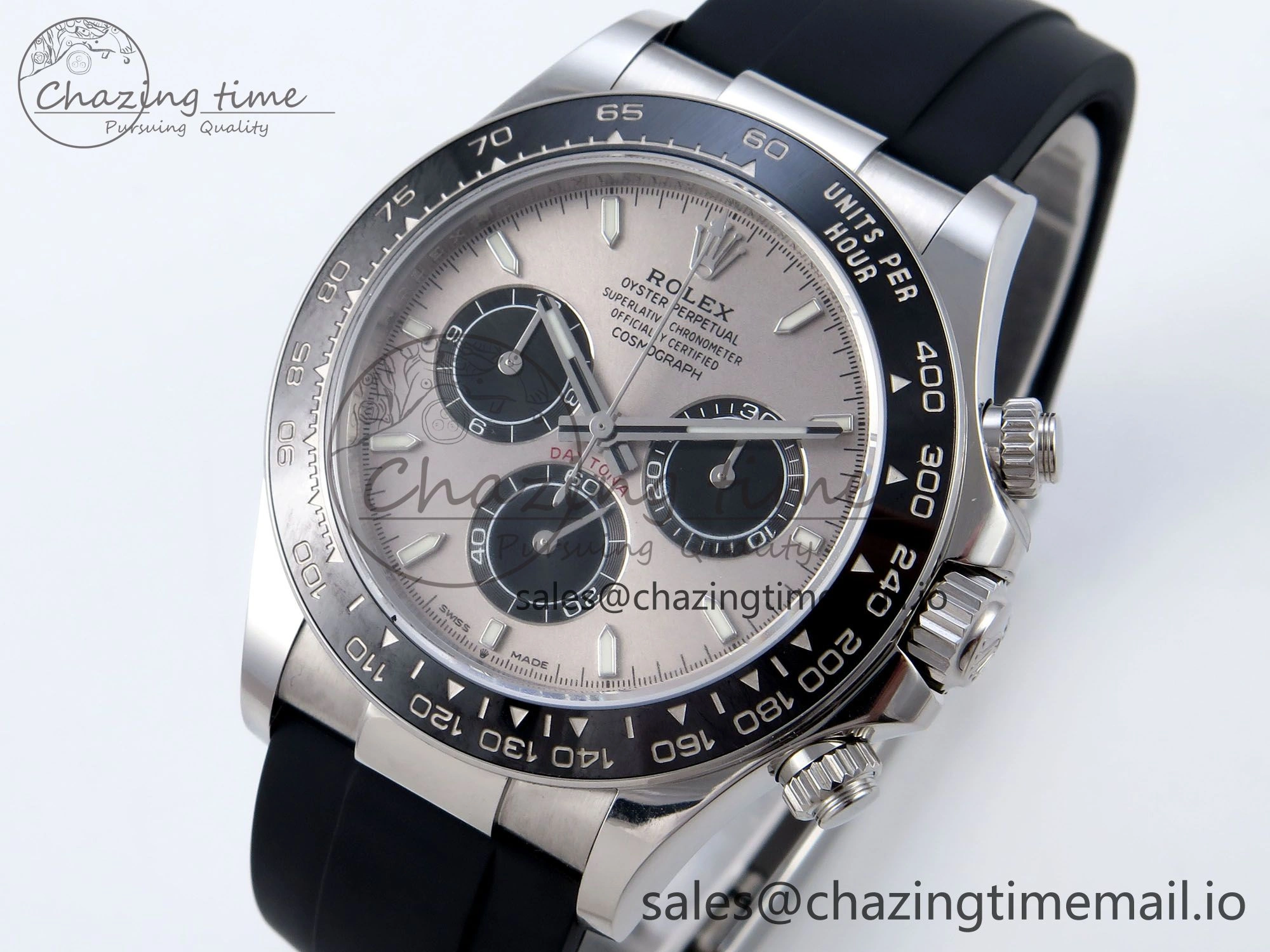 Refined Daytona 126519 QF+ 1:1 Best Edition 904L Steel Gray Dial on Black Rubber Strap SH 868