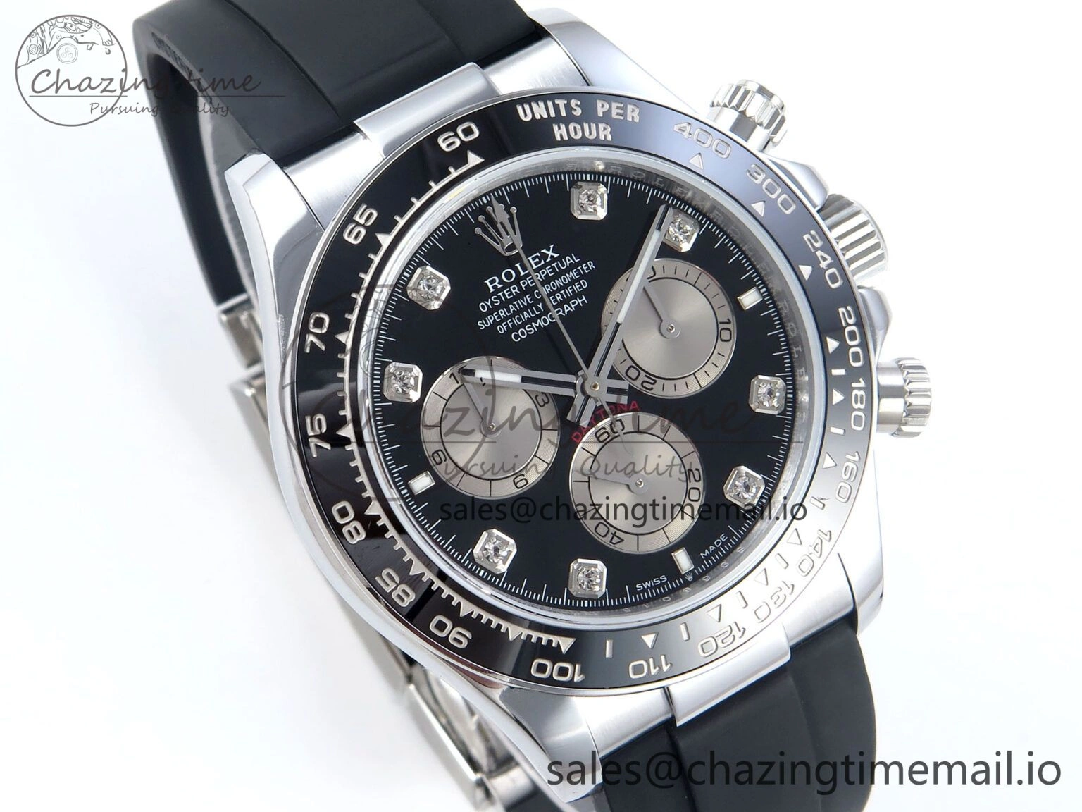 Daytona 126519 QF 1:1 Best Edition Black Gray Dial Diamonds on Oysterflex Strap QF4131 V WellDesigned 337