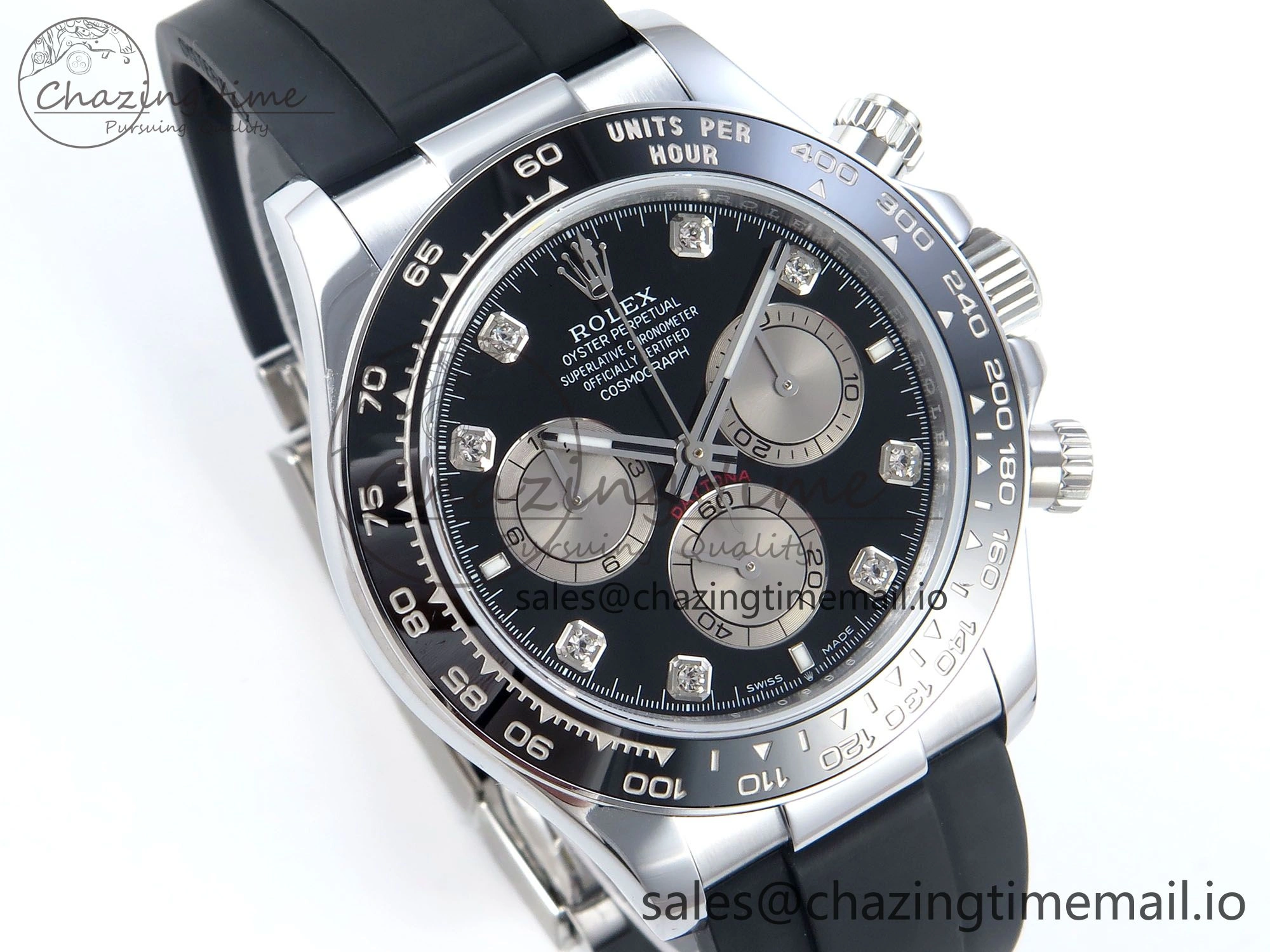 Daytona 126519 QF 1:1 Best Edition Black Gray Dial Diamonds on Oysterflex Strap QF4131 V WellDesigned 337