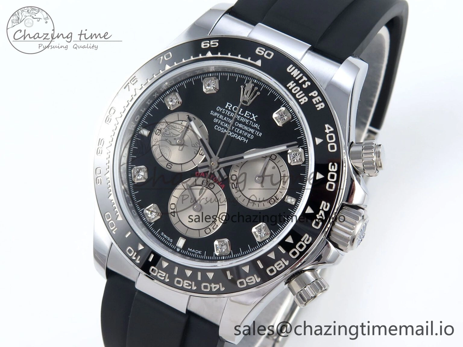 Daytona 126519 QF 1:1 Best Edition Black Gray Dial Diamonds on Oysterflex Strap QF4131 V WellDesigned 337