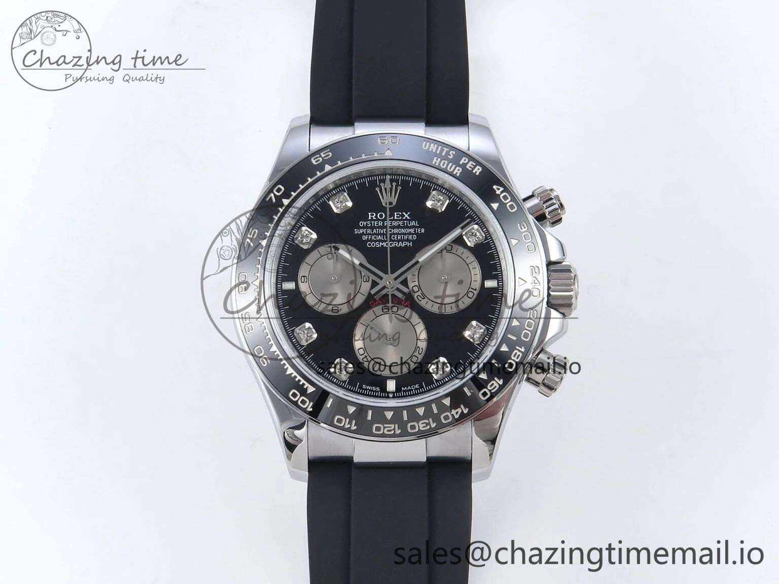 Daytona 126519 QF 1:1 Best Edition Black Gray Dial Diamonds on Oysterflex Strap QF4131 V WellDesigned 337