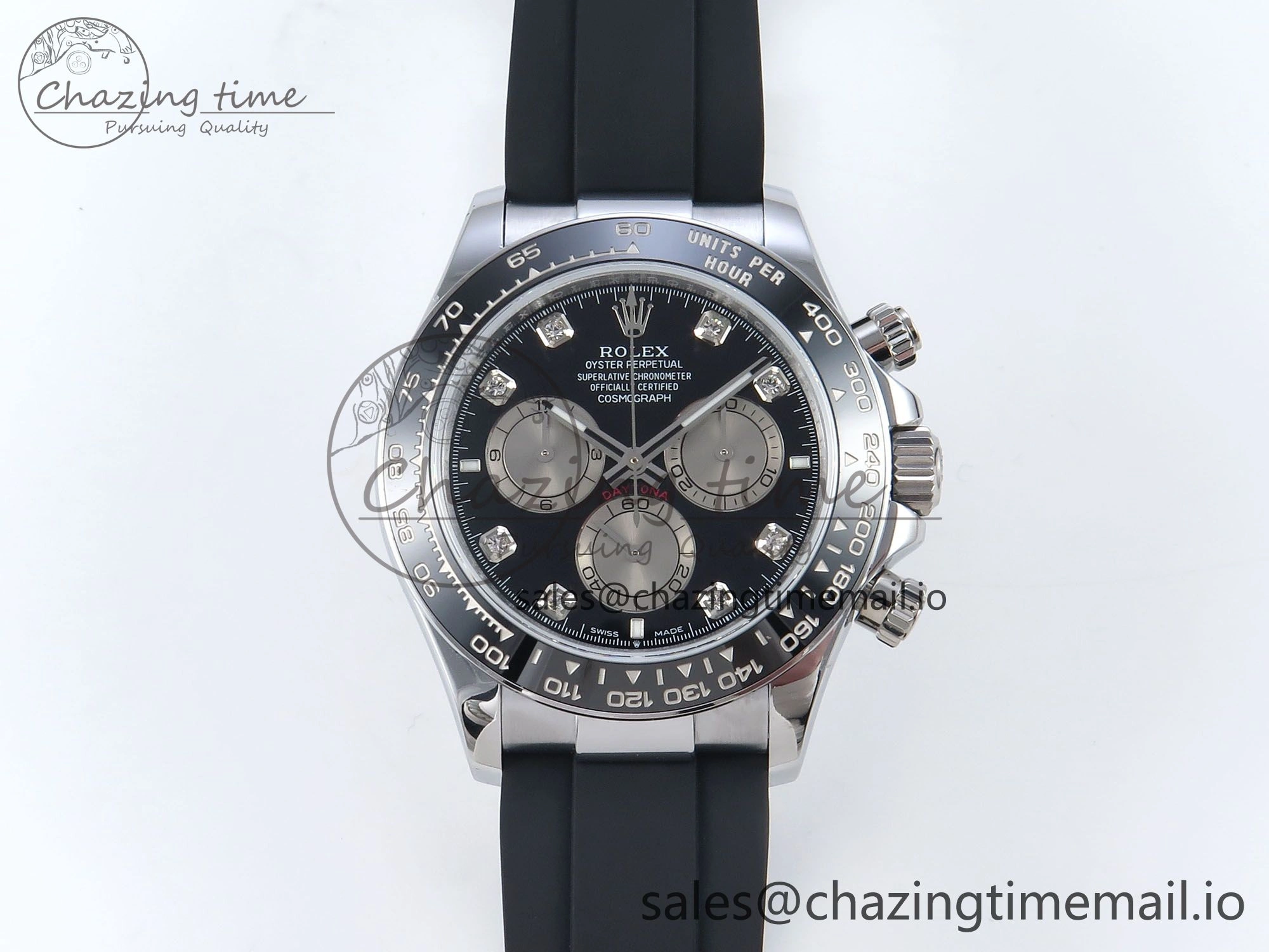 Daytona 126519 QF 1:1 Best Edition Black Gray Dial Diamonds on Oysterflex Strap QF4131 V WellDesigned 337