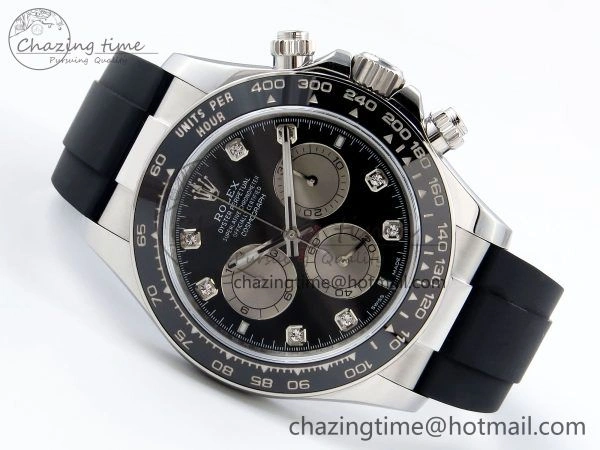 Casual Daytona 126519 QF 1:1 Best Edition Black Silver Diamonds Dial on Oysterflex Strap SH4131 V 1304