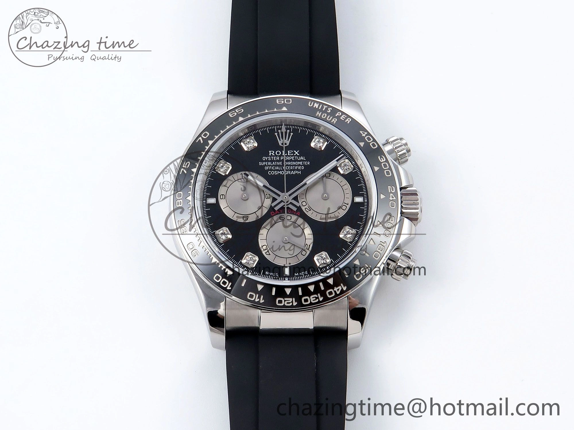 Casual Daytona 126519 QF 1:1 Best Edition Black Silver Diamonds Dial on Oysterflex Strap SH4131 V 1304