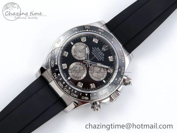 Casual Daytona 126519 QF 1:1 Best Edition Black Silver Diamonds Dial on Oysterflex Strap SH4131 V 1304
