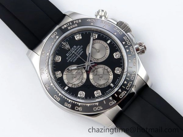 Casual Daytona 126519 QF 1:1 Best Edition Black Silver Diamonds Dial on Oysterflex Strap SH4131 V 1304