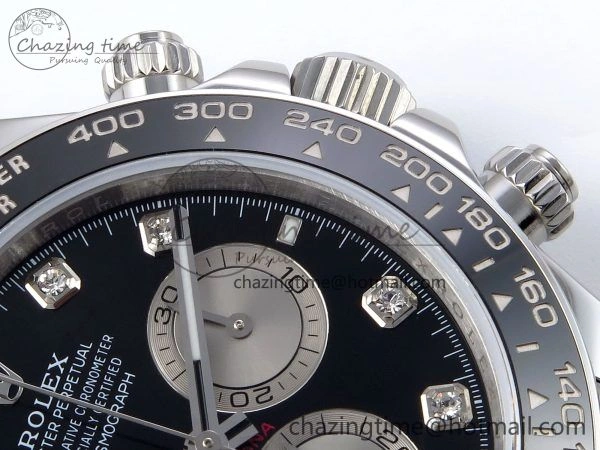 Casual Daytona 126519 QF 1:1 Best Edition Black Silver Diamonds Dial on Oysterflex Strap SH4131 V 1304