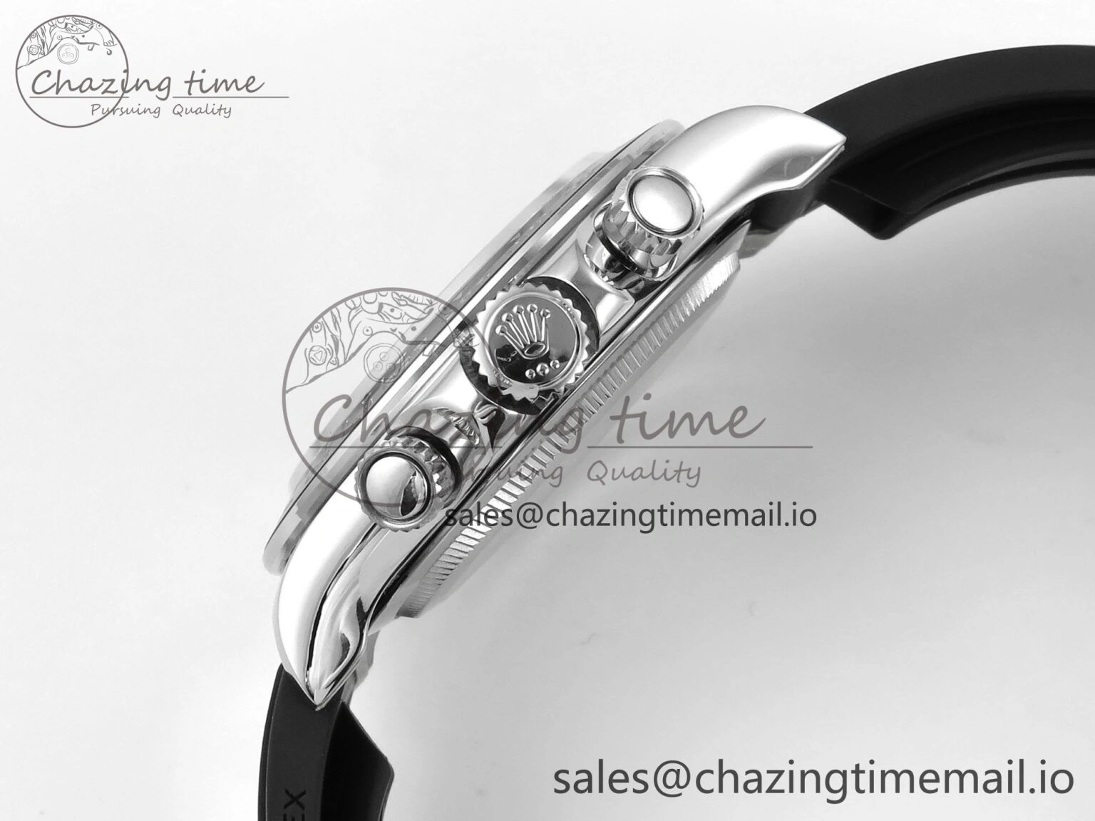 FreshLook Daytona 126519 QF 1:1 Best Edition Black Silver Diamonds Dial on Oysterflex Strap SH4131 V 703