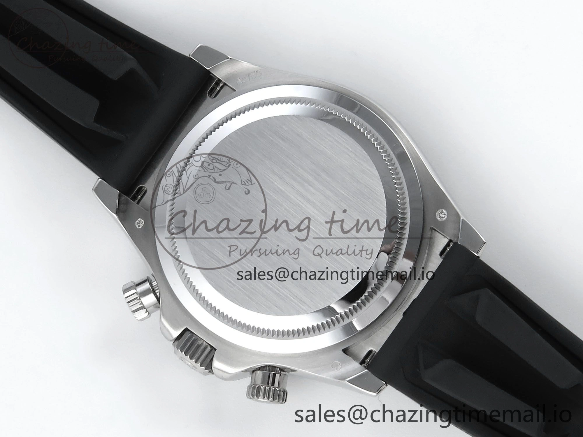 FreshLook Daytona 126519 QF 1:1 Best Edition Black Silver Diamonds Dial on Oysterflex Strap SH4131 V 703