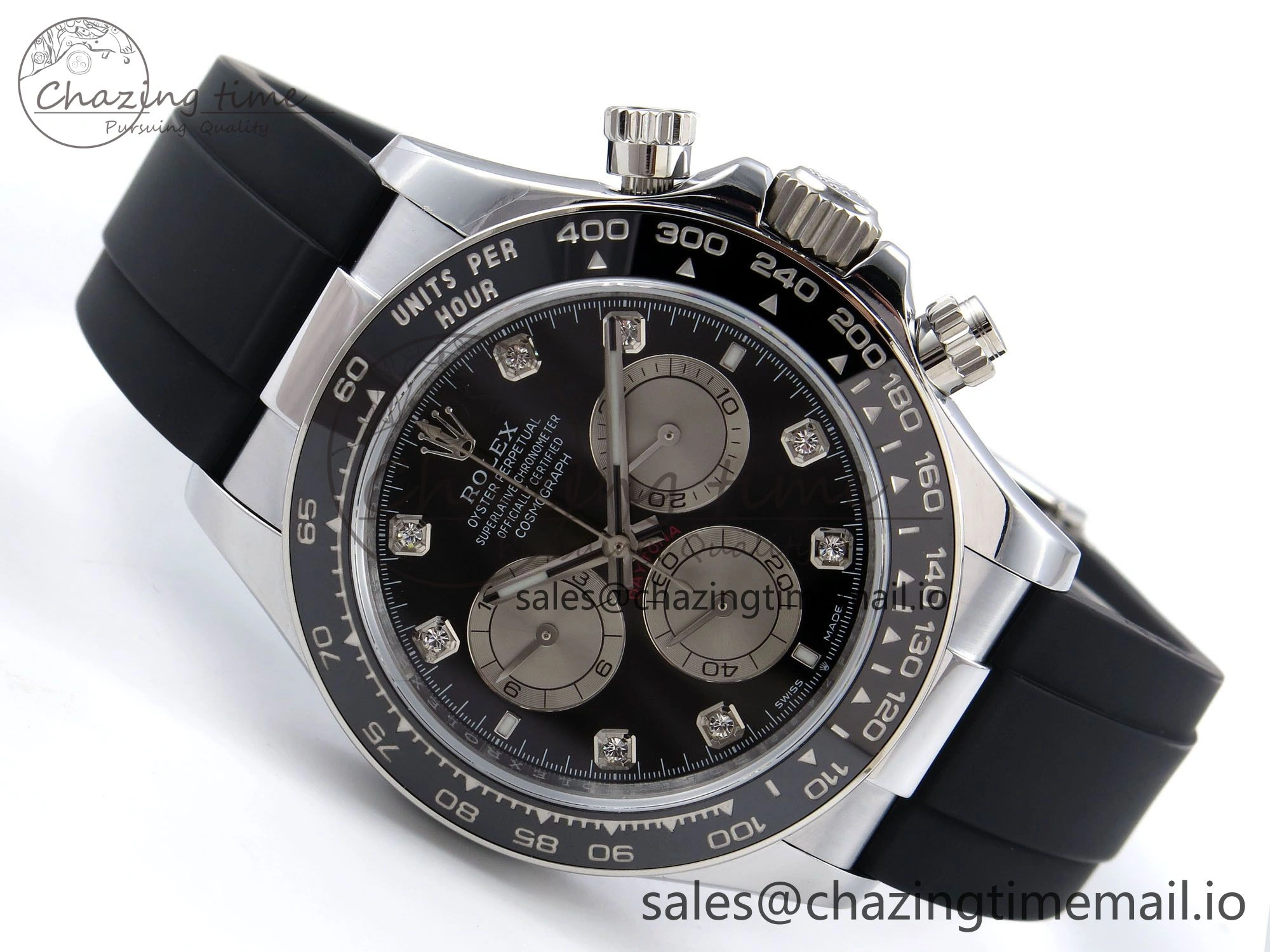 Original Daytona 126519 QF 1:1 Best Edition Black Silver Diamonds Dial on Oysterflex Strap SH4131 V6（Gain Weight） 1204