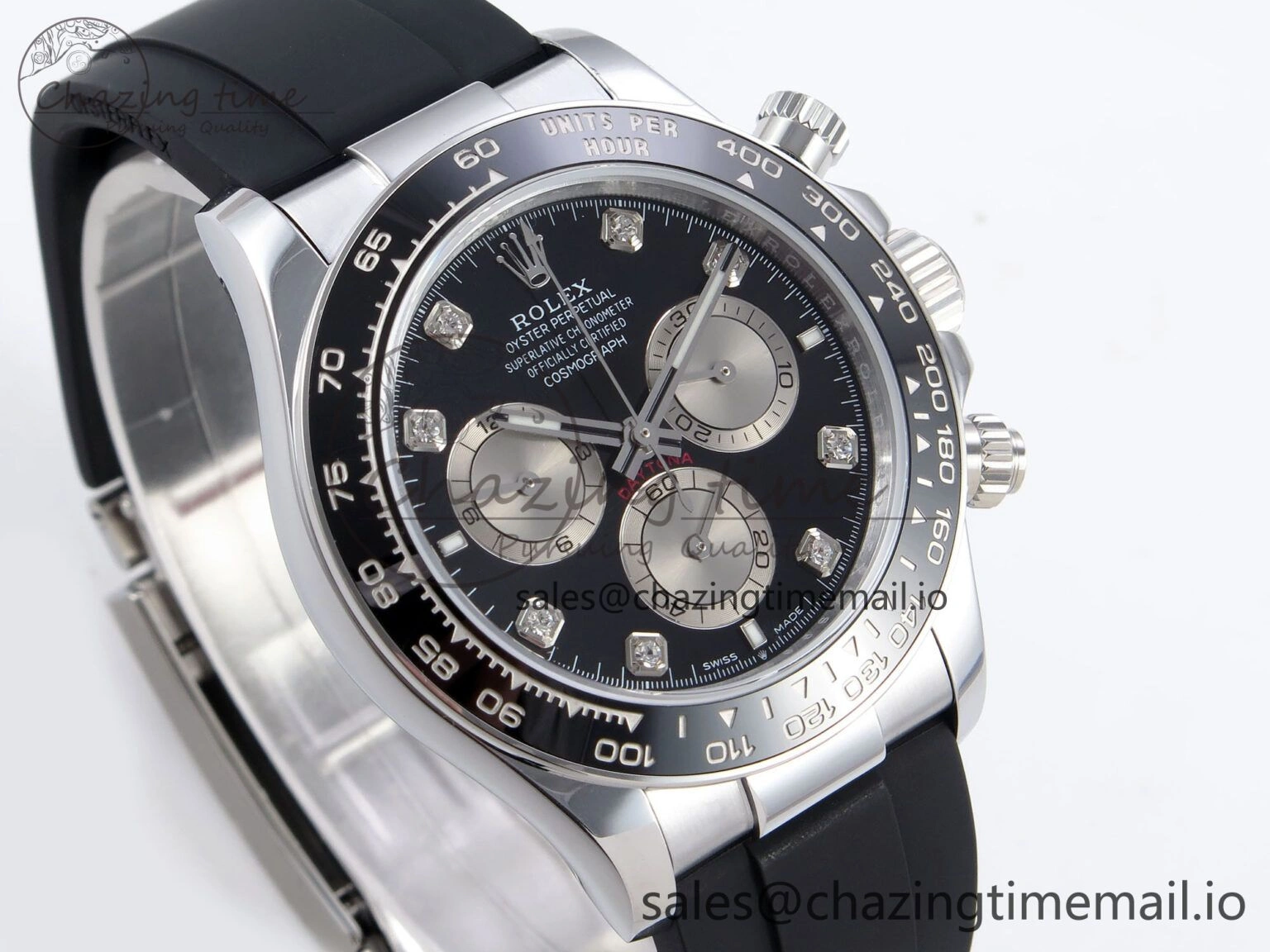 Original Daytona 126519 QF 1:1 Best Edition Black Silver Diamonds Dial on Oysterflex Strap SH4131 V6（Gain Weight） 1204