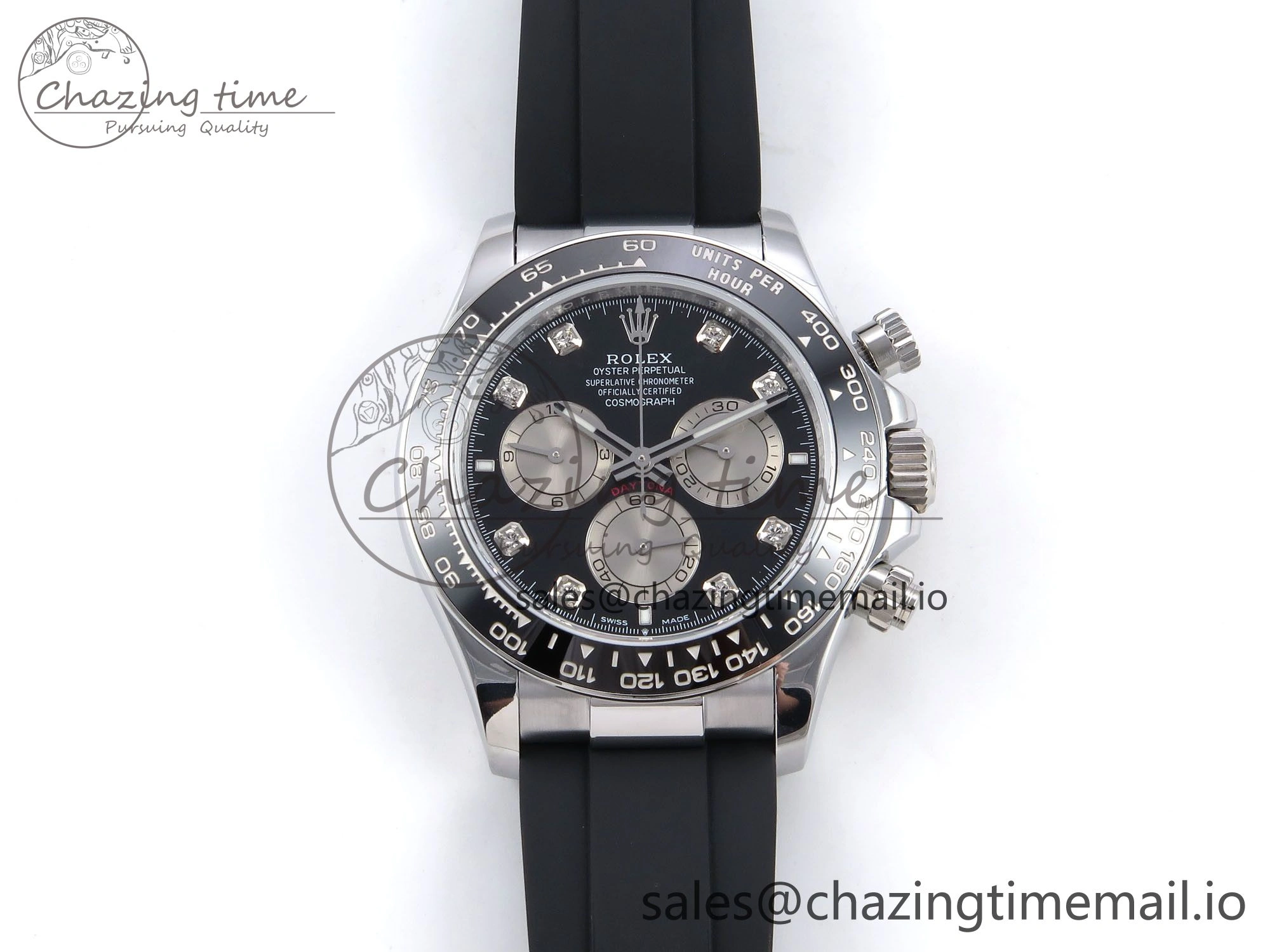Original Daytona 126519 QF 1:1 Best Edition Black Silver Diamonds Dial on Oysterflex Strap SH4131 V6（Gain Weight） 1204
