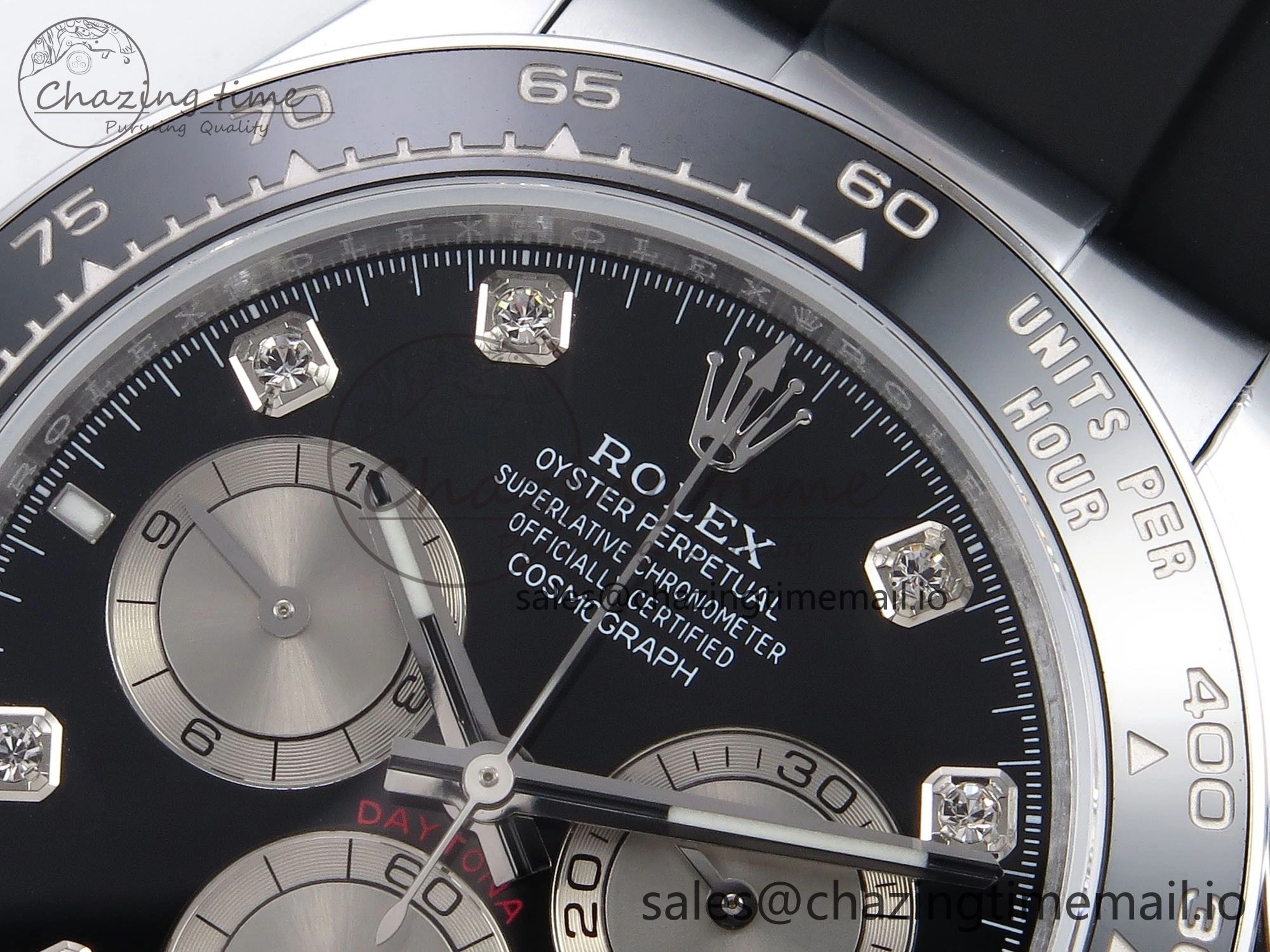 Original Daytona 126519 QF 1:1 Best Edition Black Silver Diamonds Dial on Oysterflex Strap SH4131 V6（Gain Weight） 1204