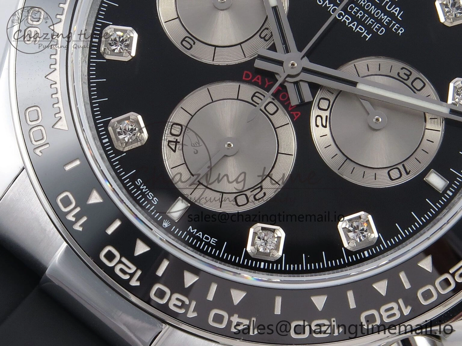 Original Daytona 126519 QF 1:1 Best Edition Black Silver Diamonds Dial on Oysterflex Strap SH4131 V6（Gain Weight） 1204