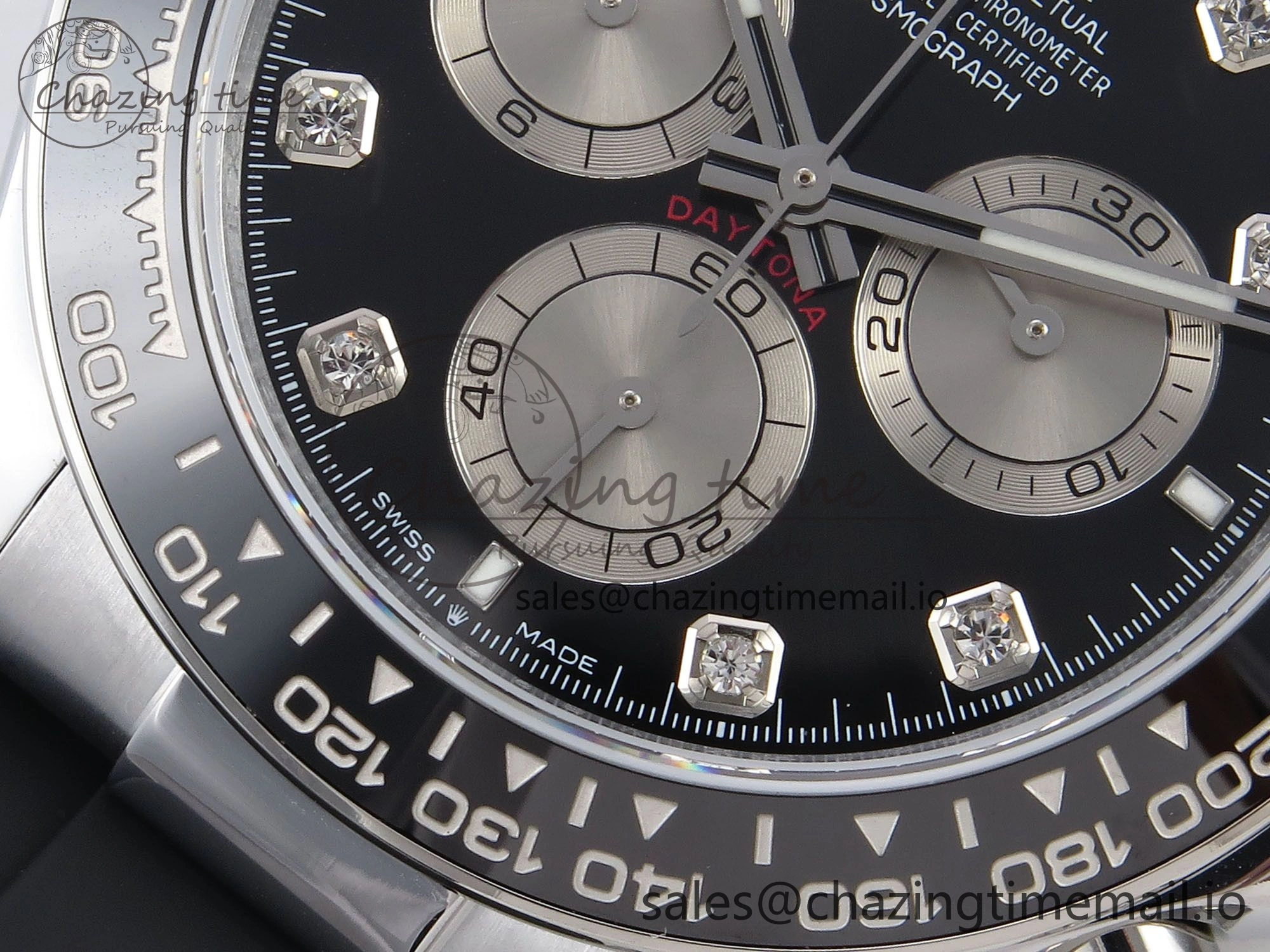 Original Daytona 126519 QF 1:1 Best Edition Black Silver Diamonds Dial on Oysterflex Strap SH4131 V6（Gain Weight） 1204