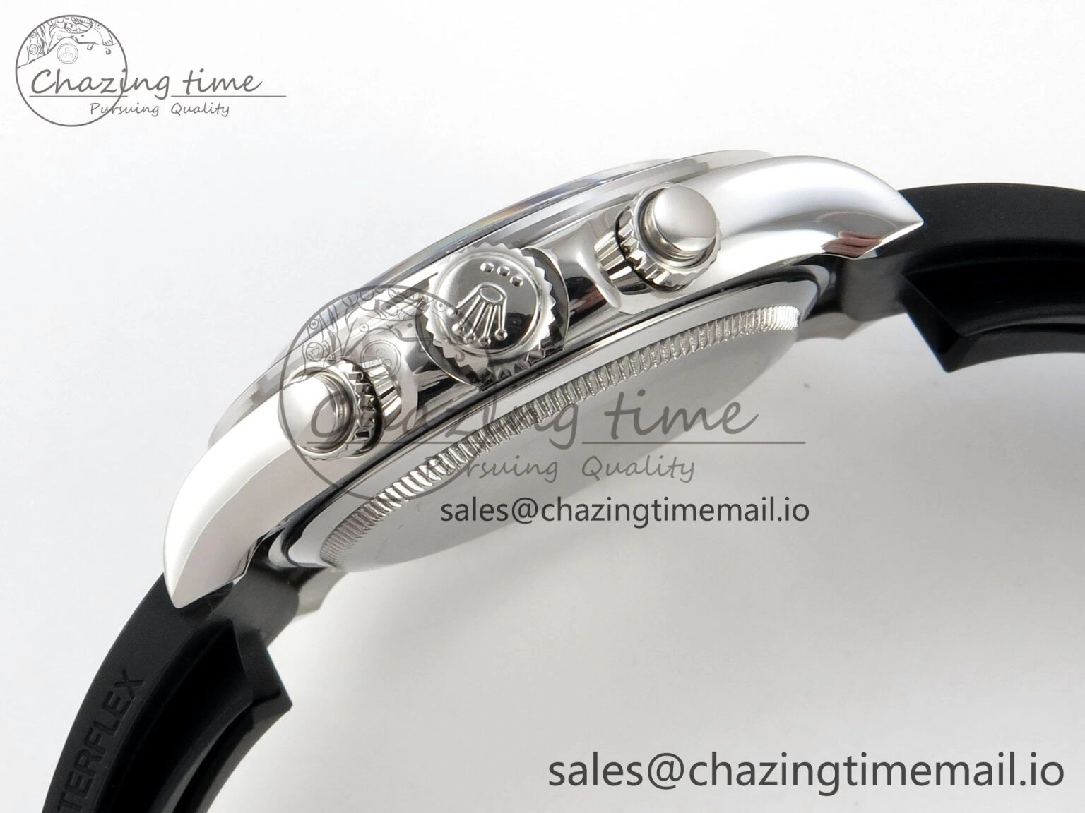 Durable Daytona 126519 SS Clean 1:1 Best Edition Black Ceramic Bezel Black Stick Dial on Oysterflex Rubber Strap DD 228