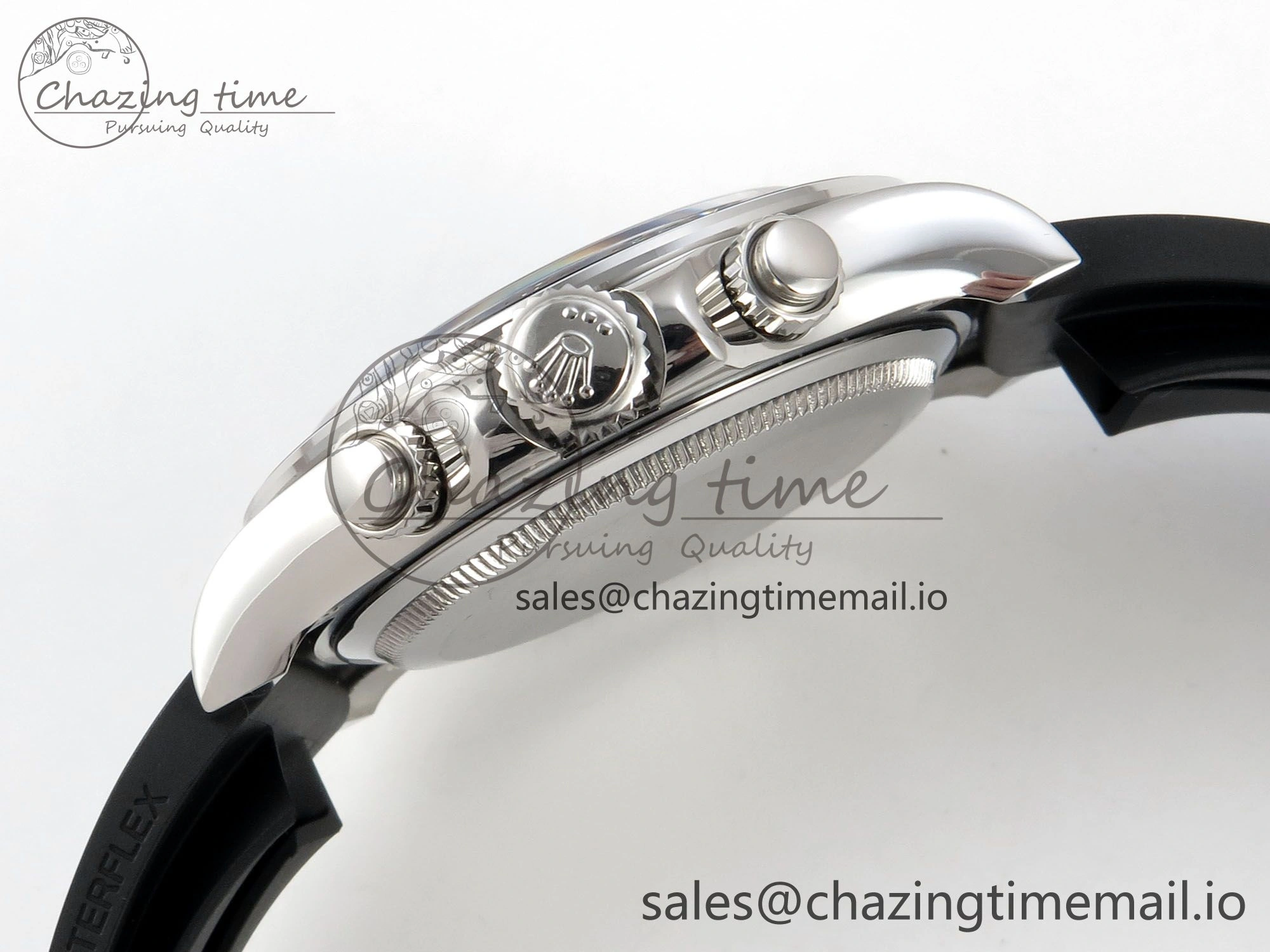 Durable Daytona 126519 SS Clean 1:1 Best Edition Black Ceramic Bezel Black Stick Dial on Oysterflex Rubber Strap DD 228