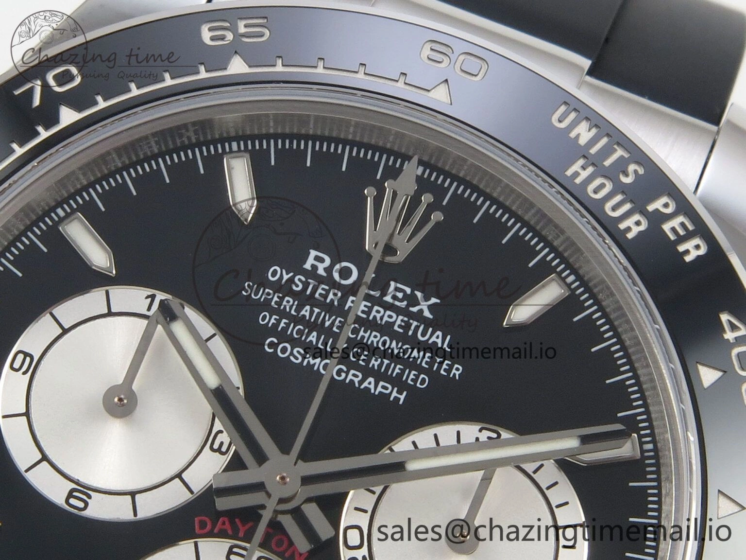 Durable Daytona 126519 SS Clean 1:1 Best Edition Black Ceramic Bezel Black Stick Dial on Oysterflex Rubber Strap DD 228