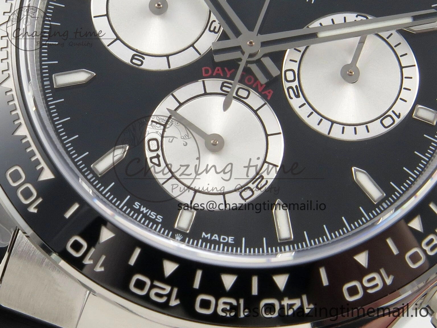 Durable Daytona 126519 SS Clean 1:1 Best Edition Black Ceramic Bezel Black Stick Dial on Oysterflex Rubber Strap DD 228