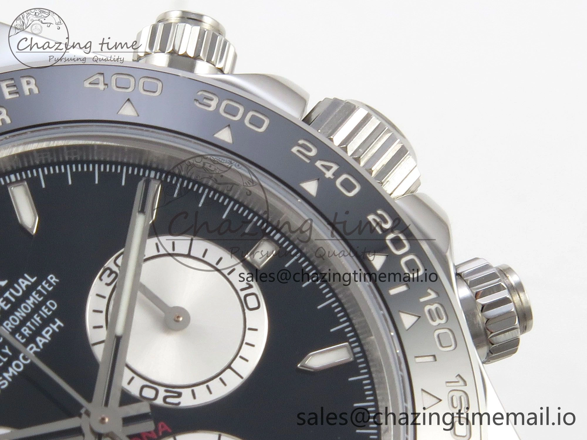 Durable Daytona 126519 SS Clean 1:1 Best Edition Black Ceramic Bezel Black Stick Dial on Oysterflex Rubber Strap DD 228
