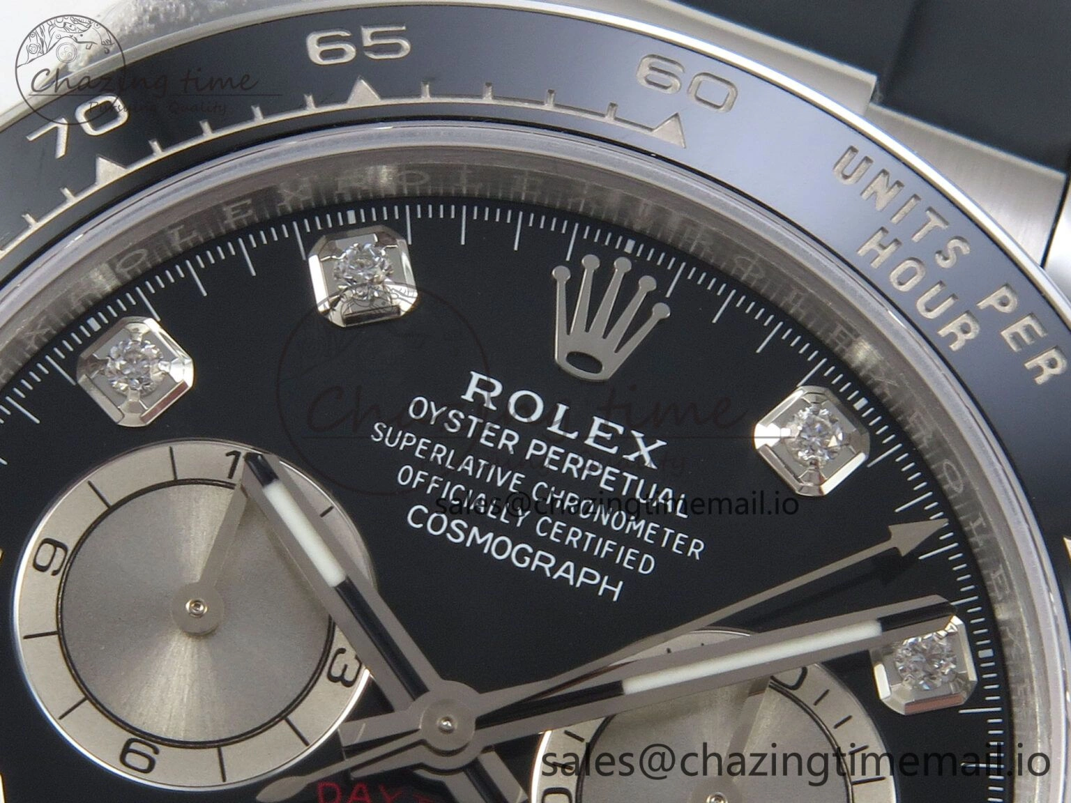 Daytona 126519 VSF 1:1 Best Edition Black Silver Diamonds Dial on Oysterflex Strap VS4131 V2 (Weighted) Lightweight 325