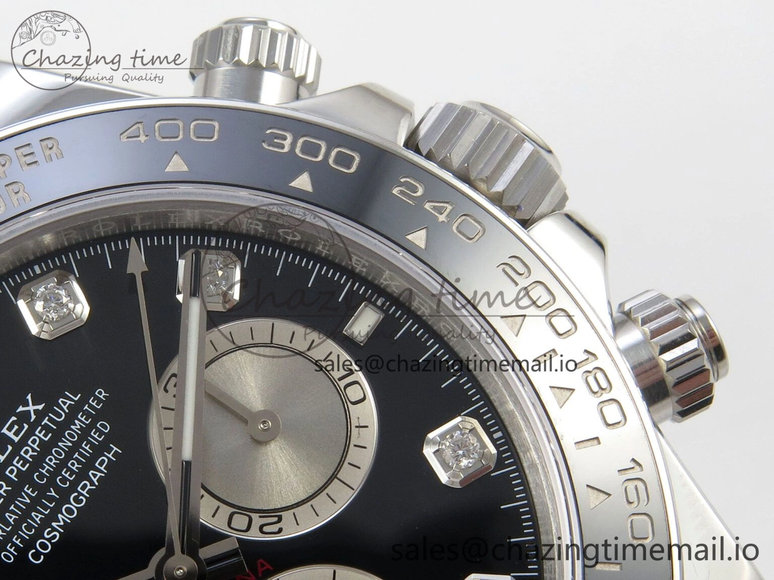 Daytona 126519 VSF 1:1 Best Edition Black Silver Diamonds Dial on Oysterflex Strap VS4131 V2 (Weighted) Lightweight 325