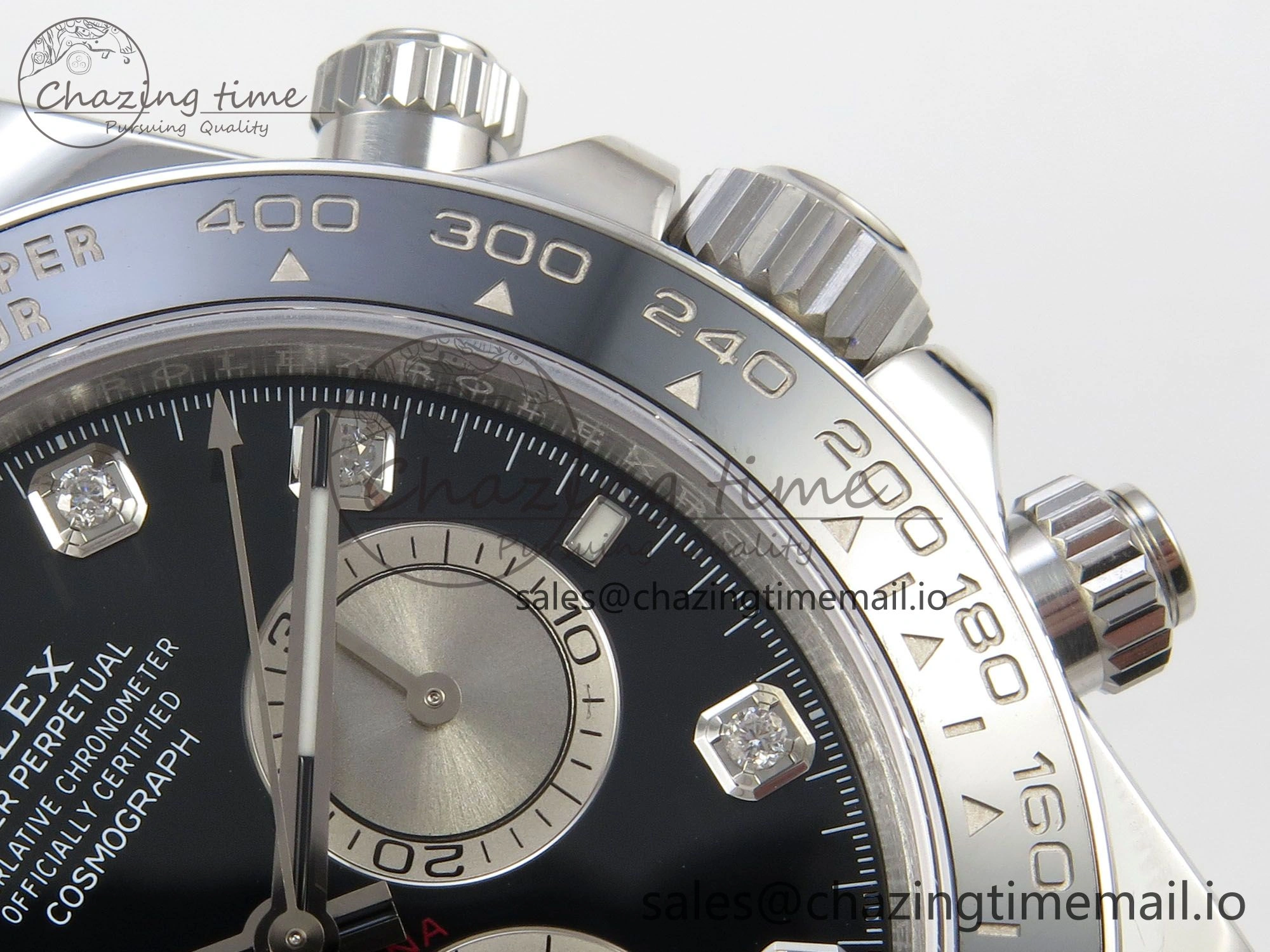 Daytona 126519 VSF 1:1 Best Edition Black Silver Diamonds Dial on Oysterflex Strap VS4131 V2 (Weighted) Lightweight 325